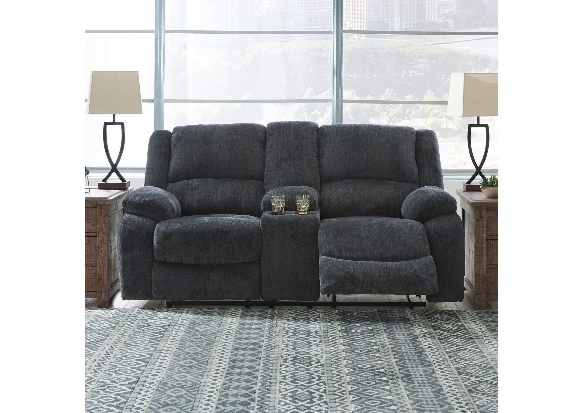 Draycoll Reclining Loveseat with Console image 4