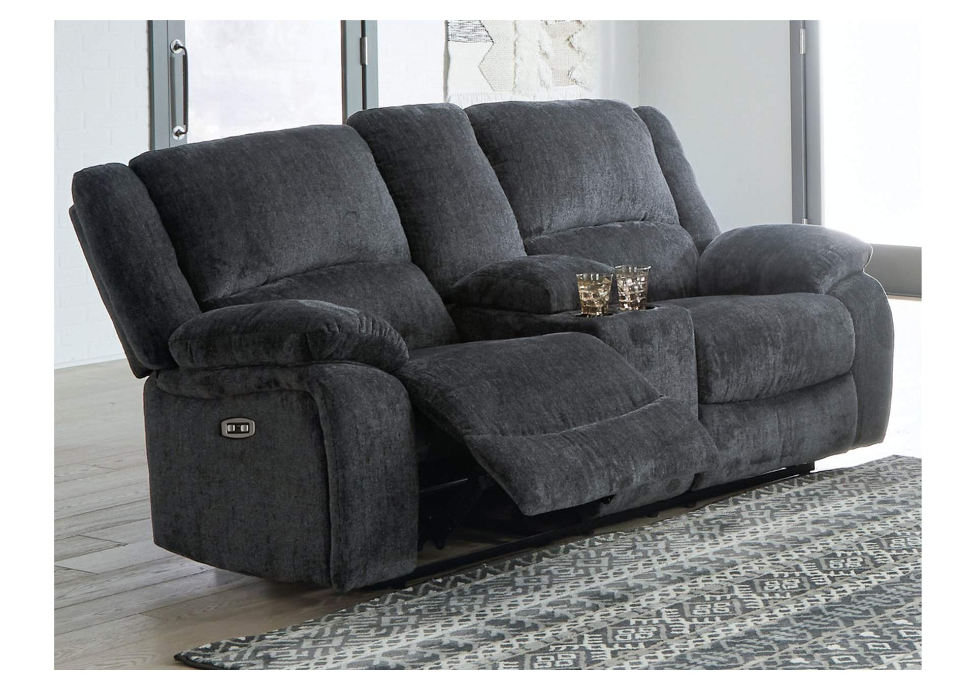 Draycoll Power Reclining Loveseat with Console image 2