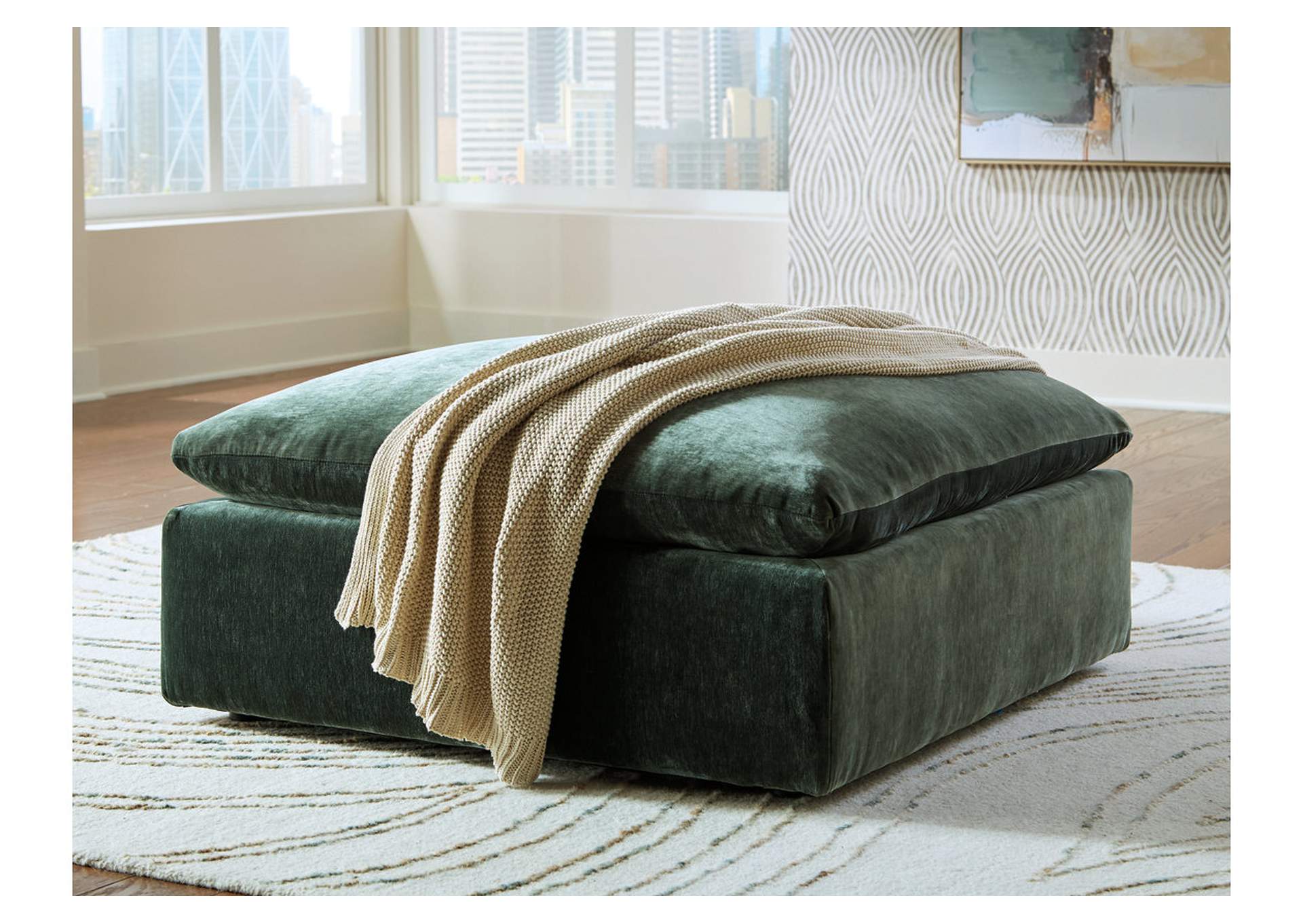 Carriage View Oversized Accent Ottoman image 2