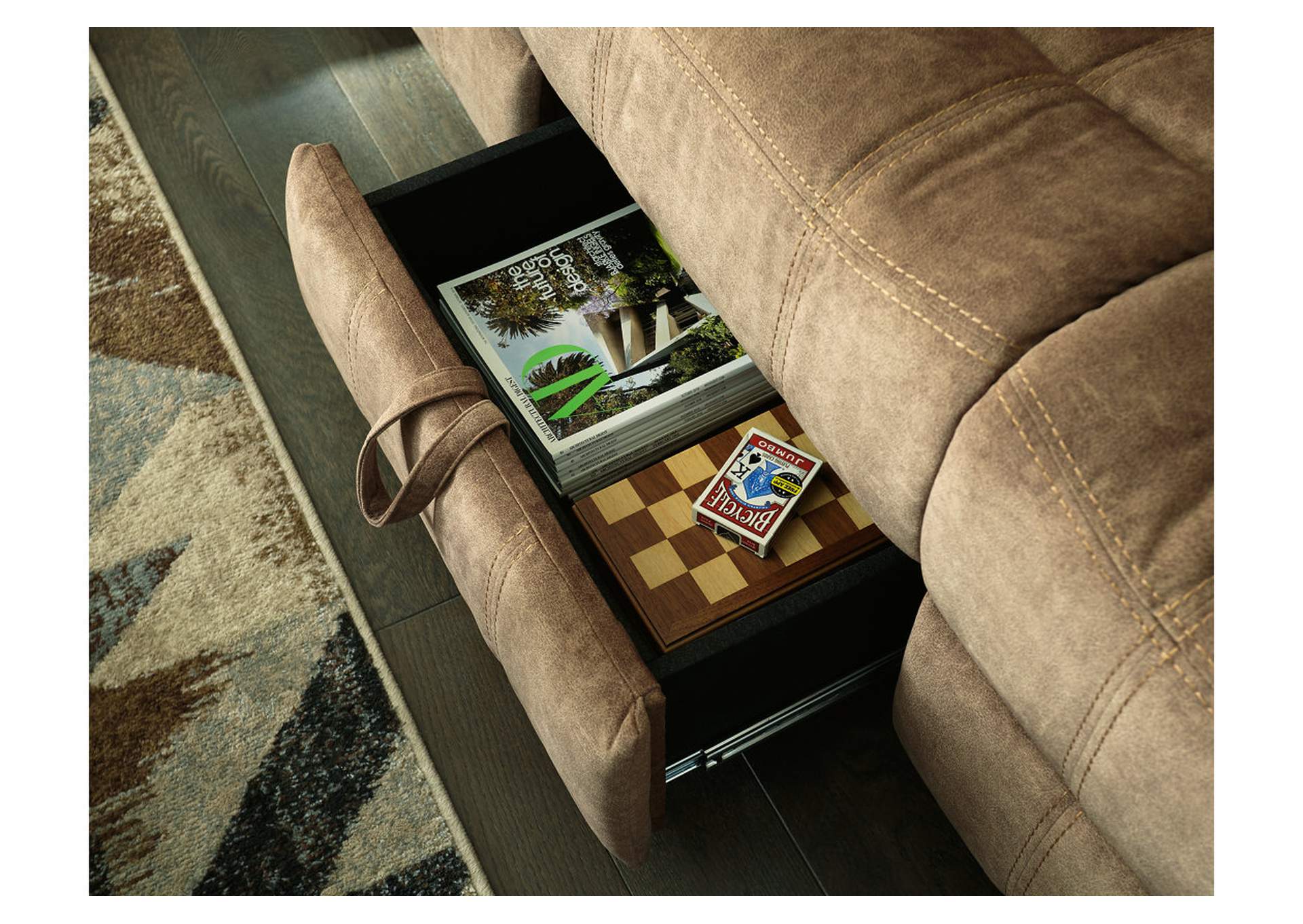Huddle-Up Reclining Sofa with Drop Down Table image 12