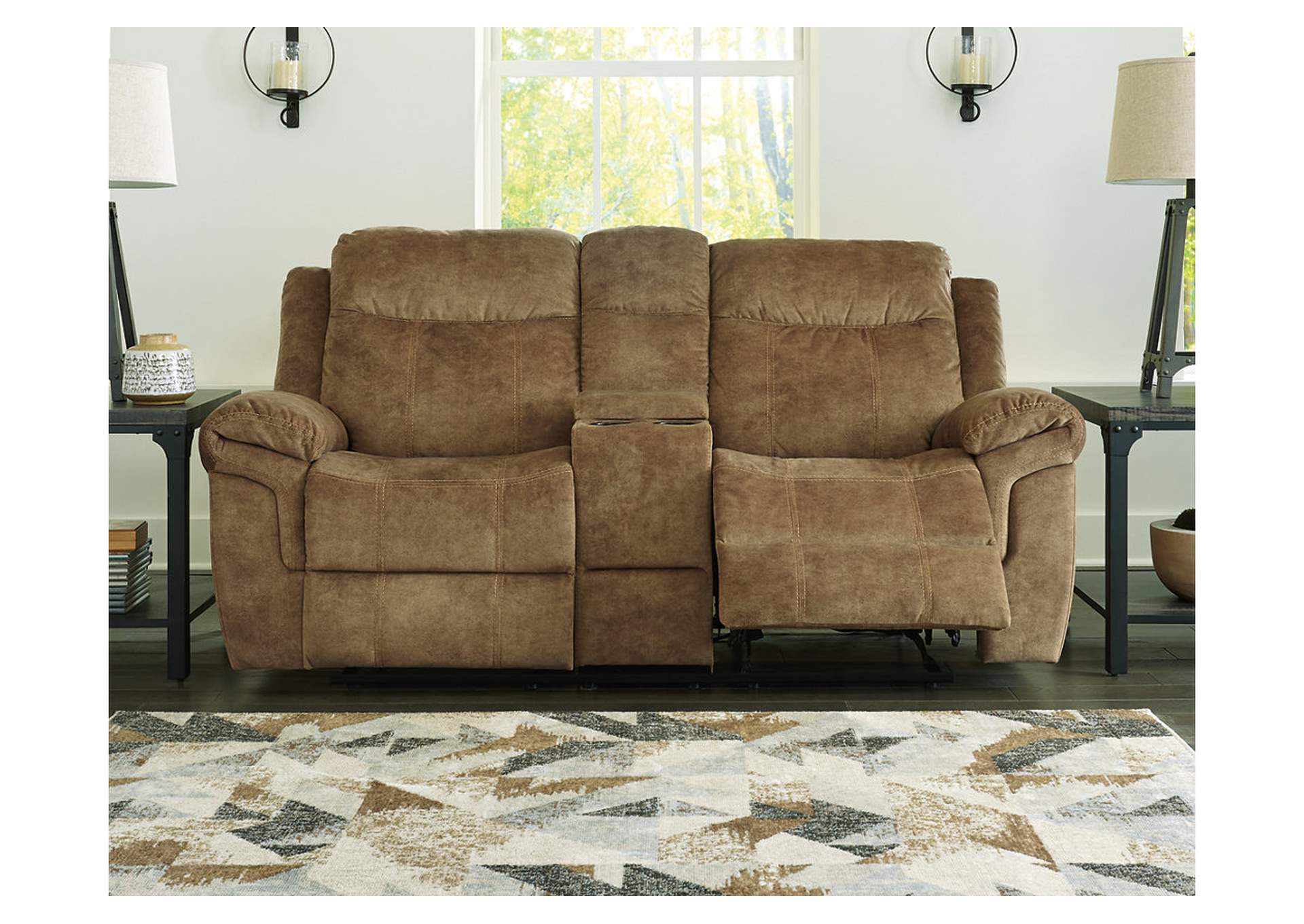 HuddleUp Glider Reclining Loveseat with Console