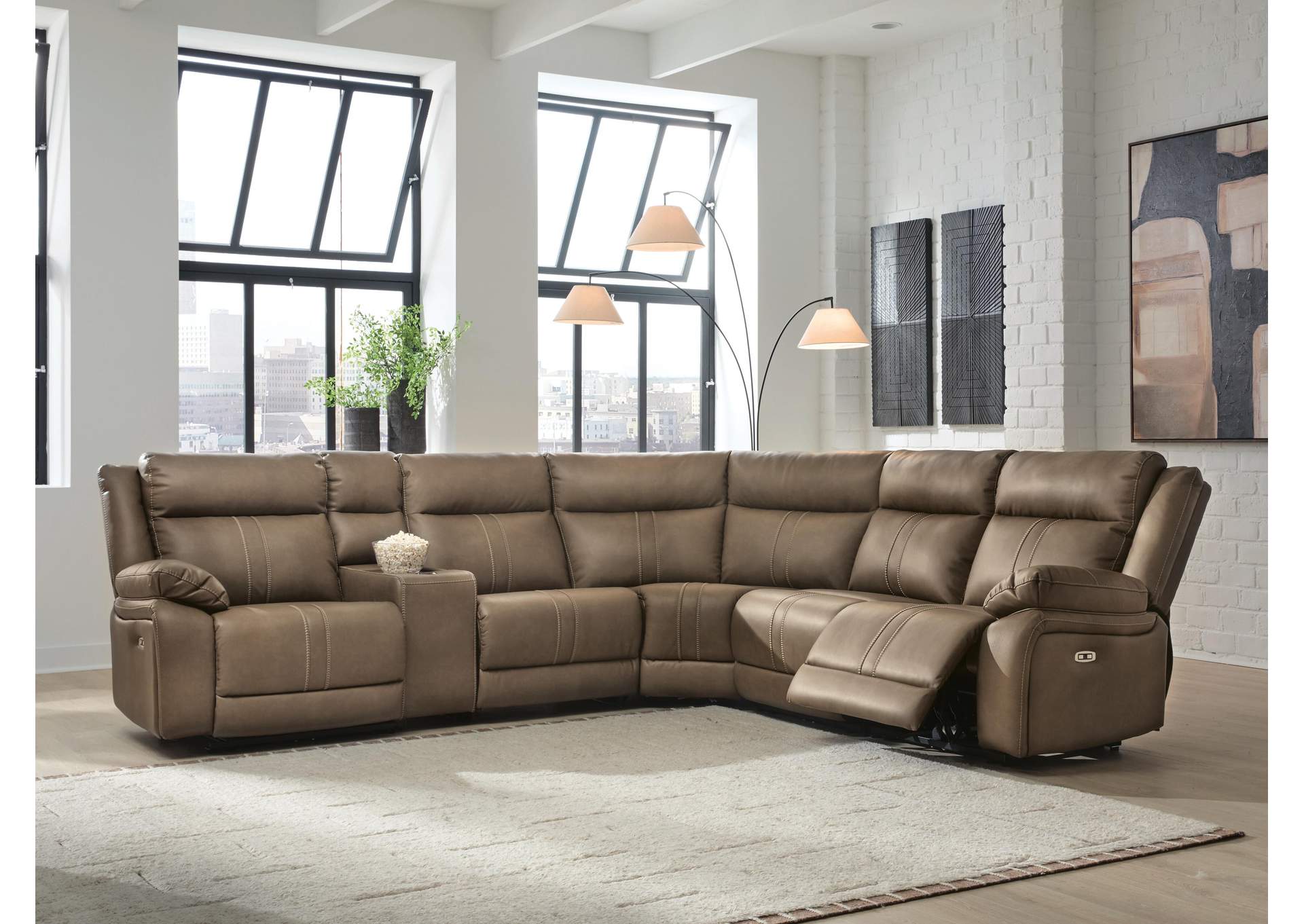 Max-Momentum 6-Piece Power Reclining Sectional with Audio Console image 2