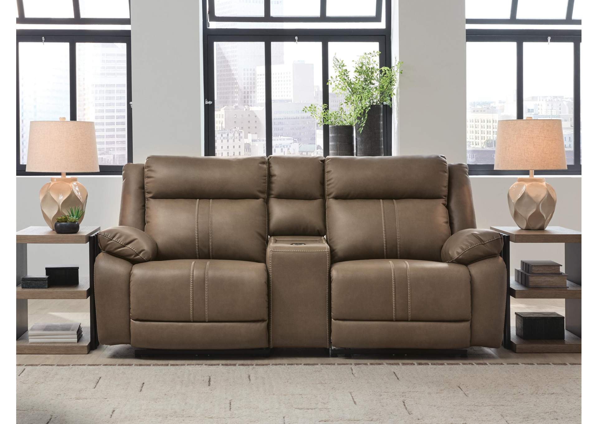 Max-Momentum 3-Piece Power Reclining Sectional Loveseat with Audio Console image 1