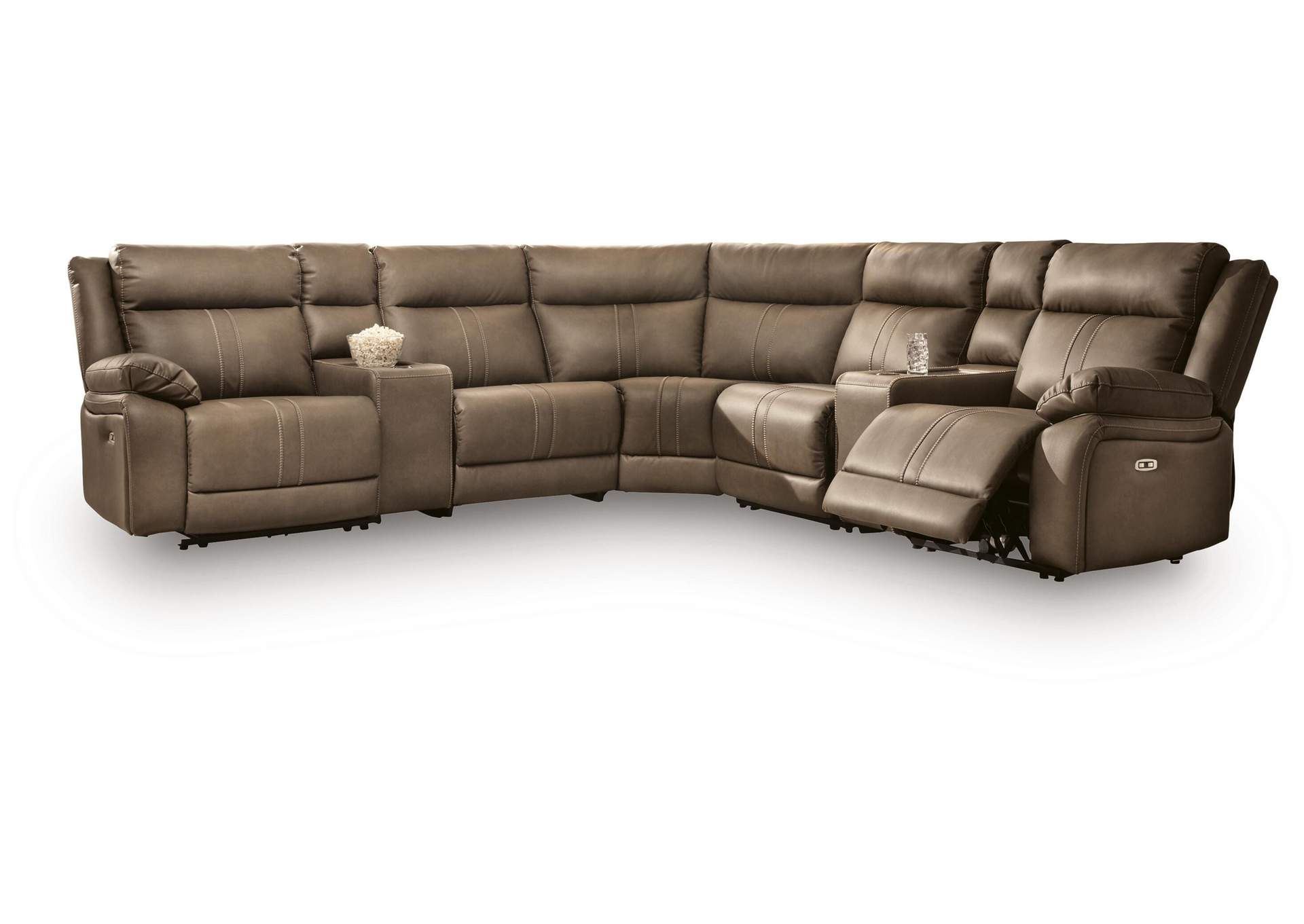 Max-Momentum 7-Piece Power Reclining Sectional with Audio Consoles image 1