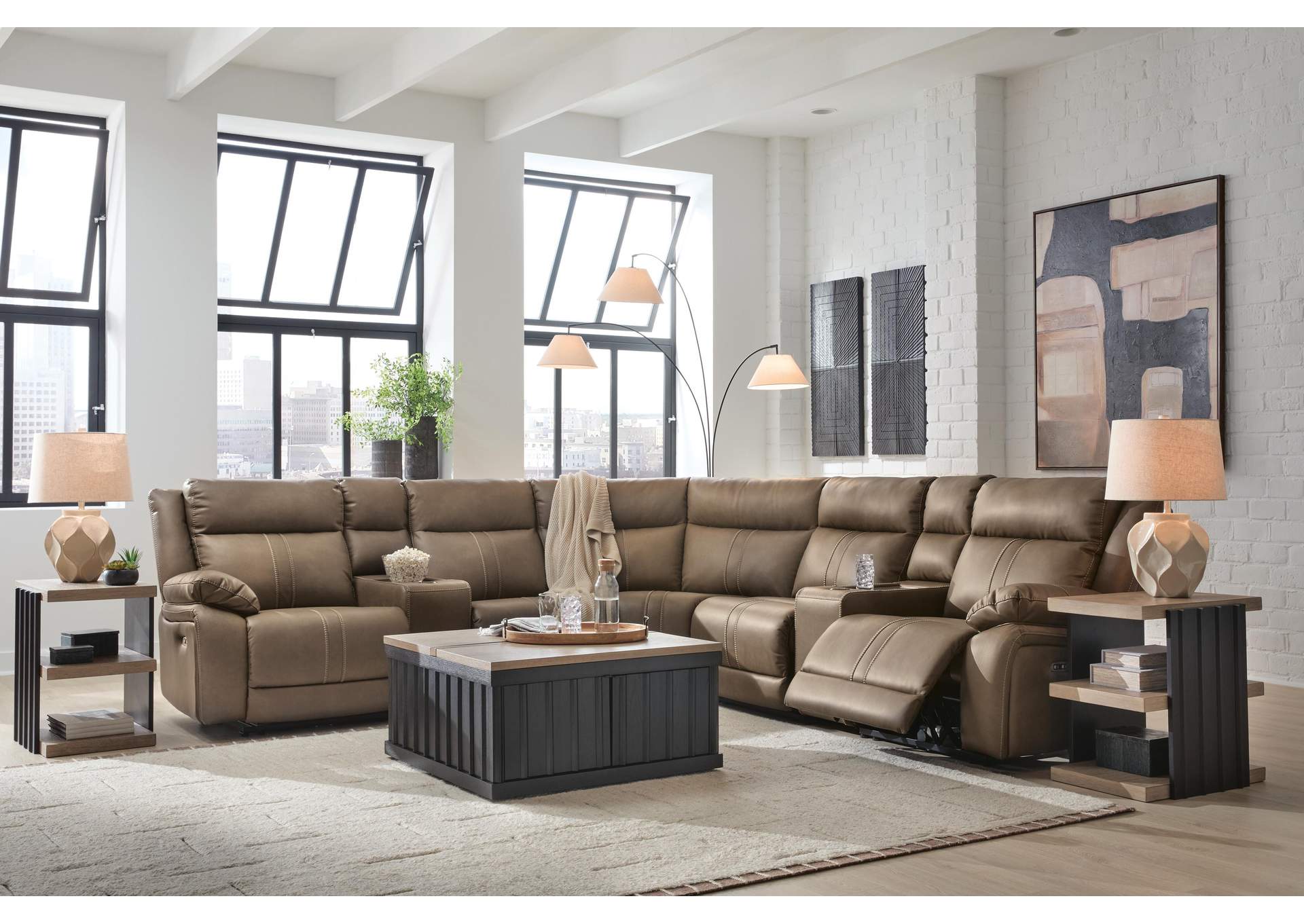 Max-Momentum 7-Piece Power Reclining Sectional with Audio Consoles image 2