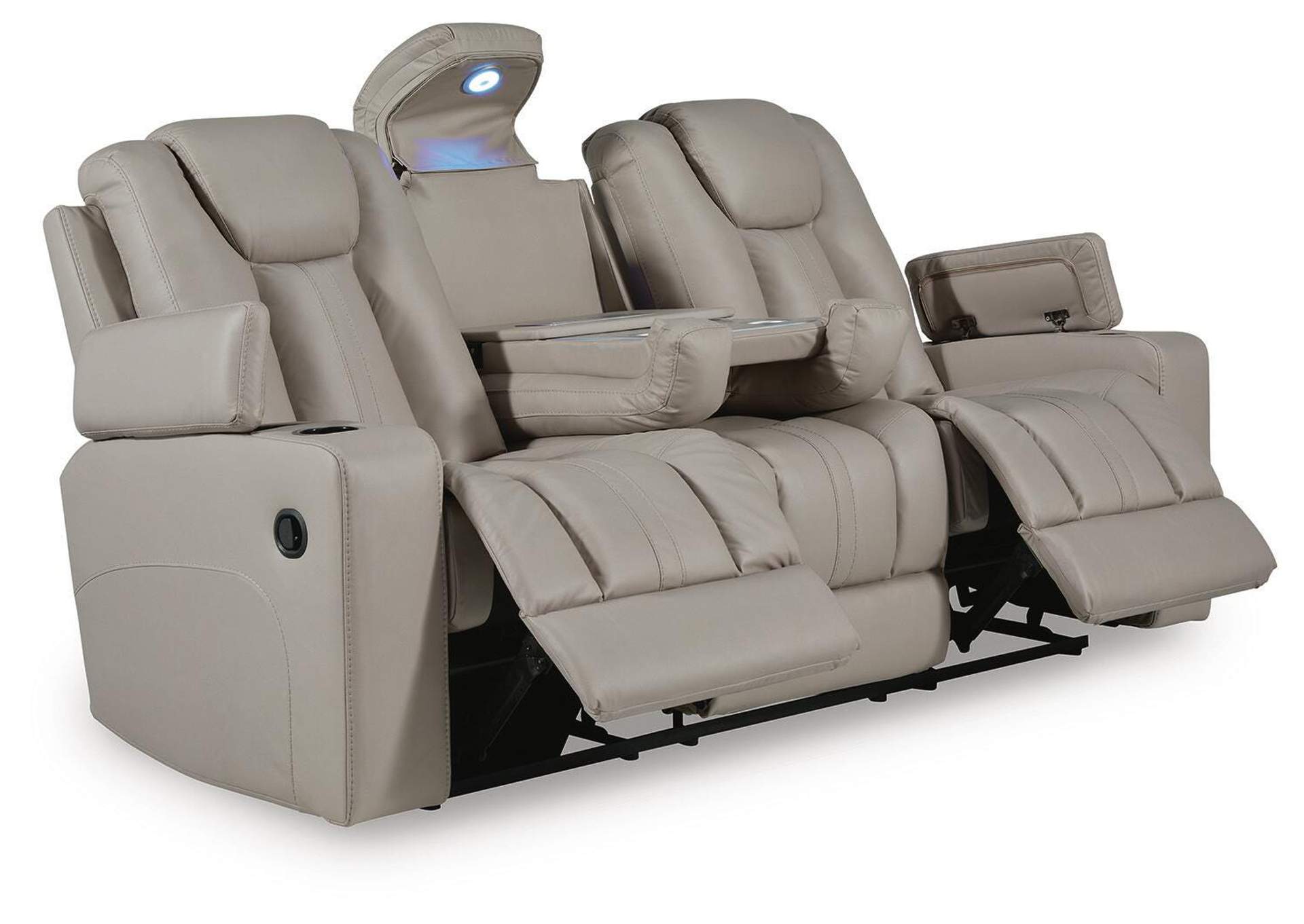 Elevate Edges Reclining Sofa with Drop Down Table image 4