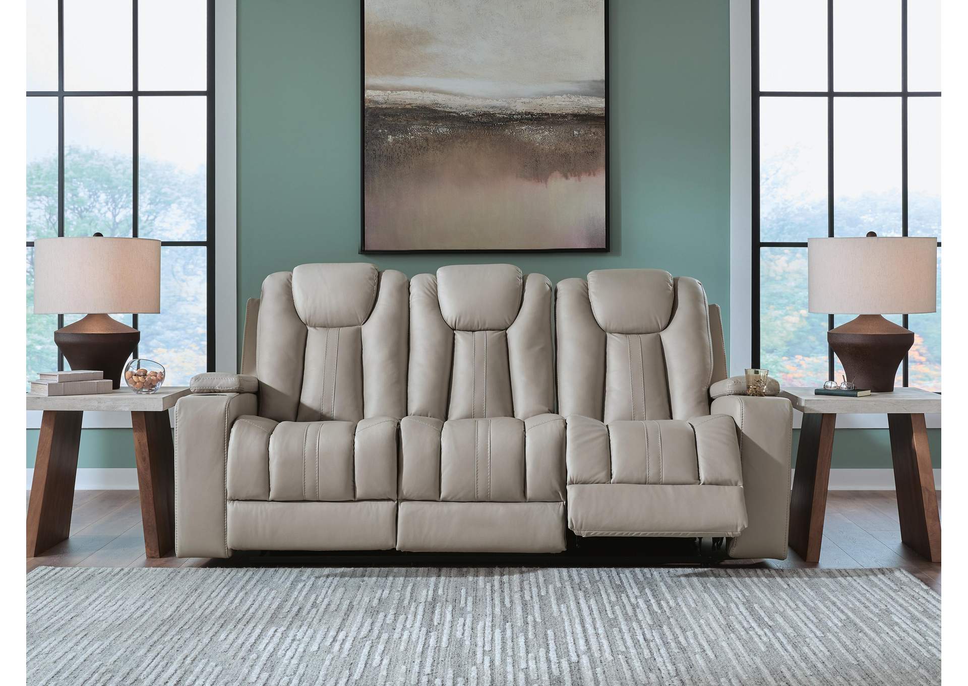 Elevate Edges Reclining Sofa with Drop Down Table image 3
