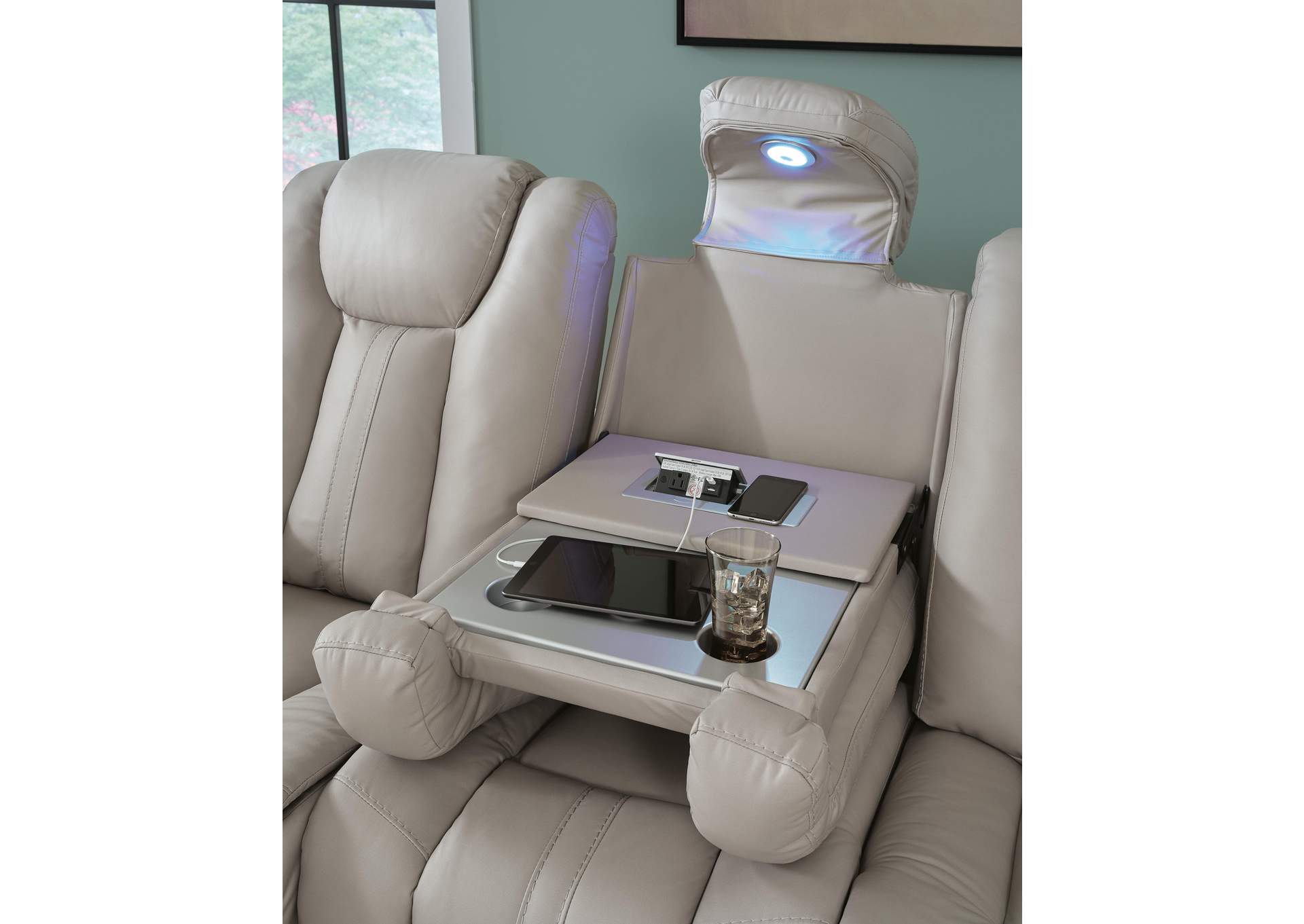 Elevate Edges Reclining Sofa with Drop Down Table image 7