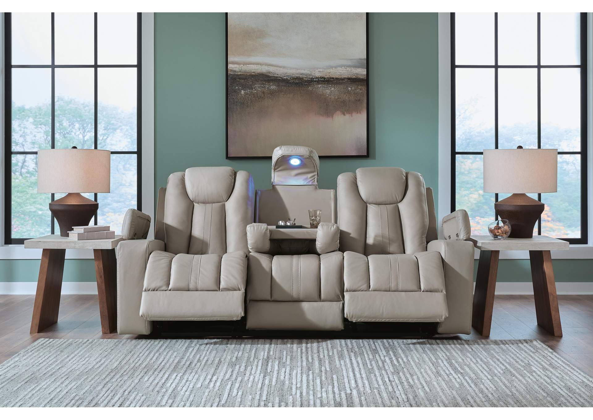 Elevate Edges Reclining Sofa with Drop Down Table image 6