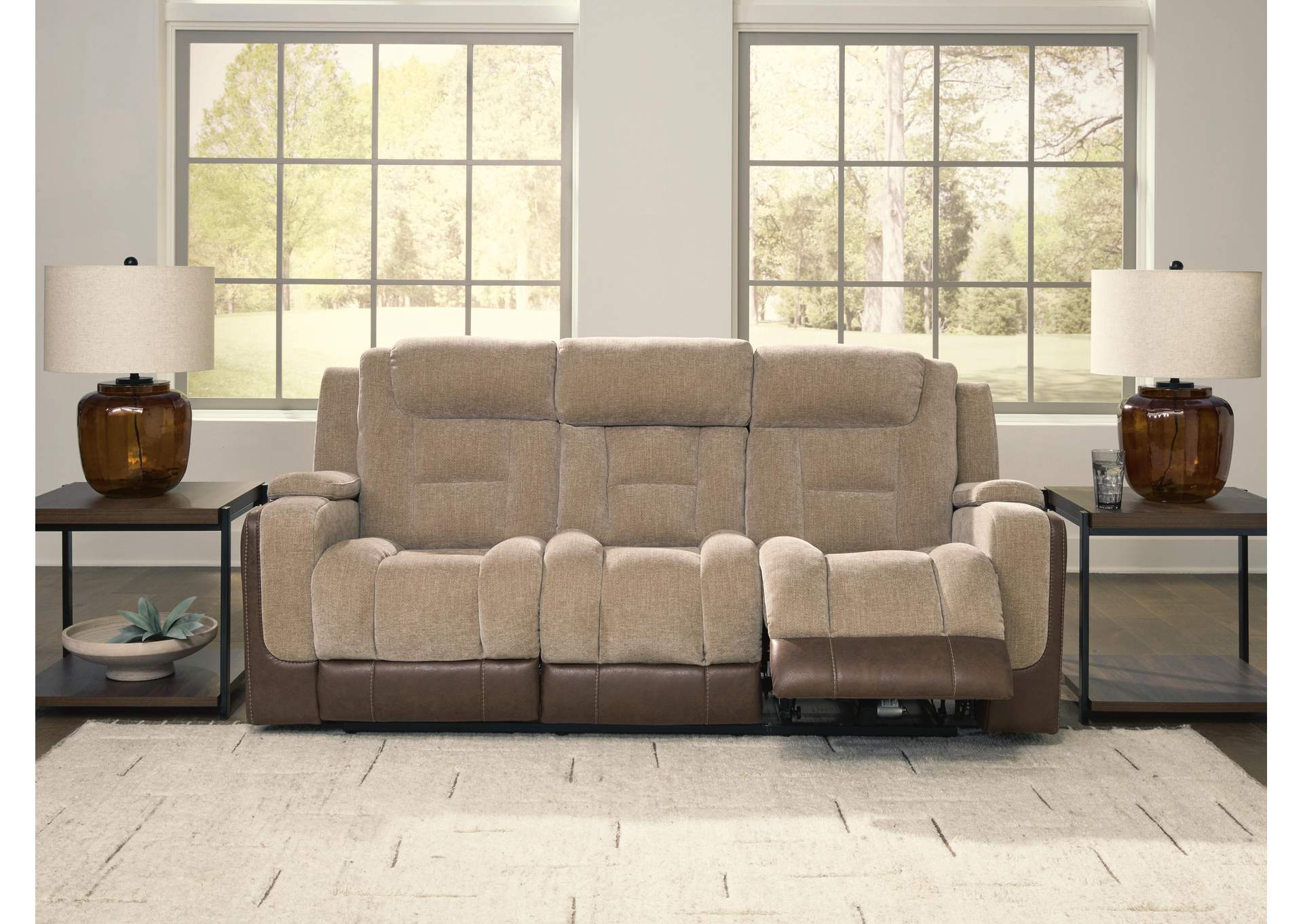 Mixed Motion Power Reclining Sofa image 2