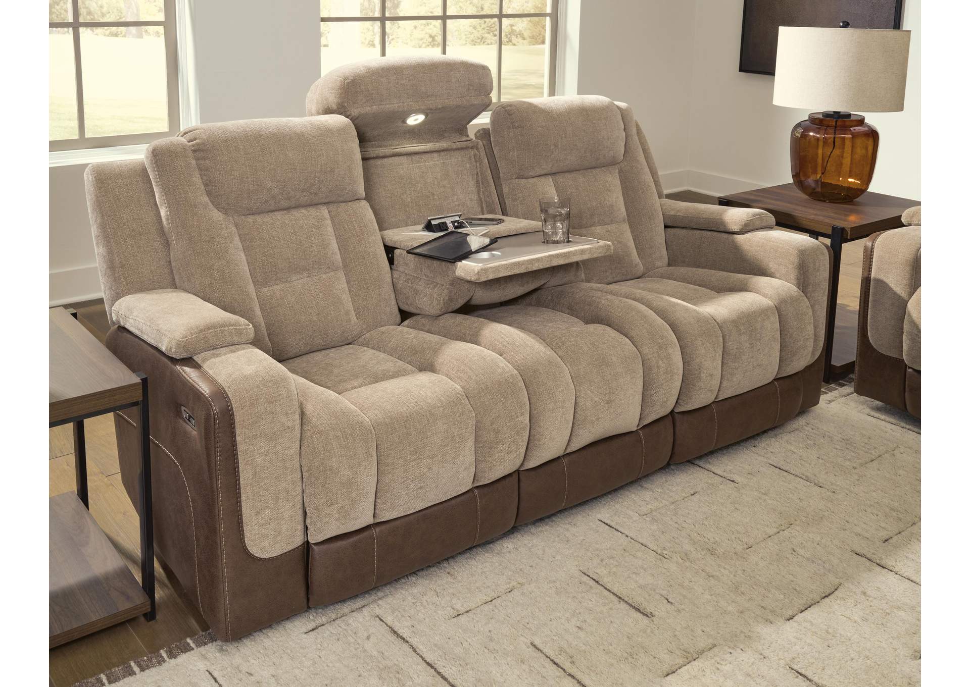 Mixed Motion Power Reclining Sofa image 11