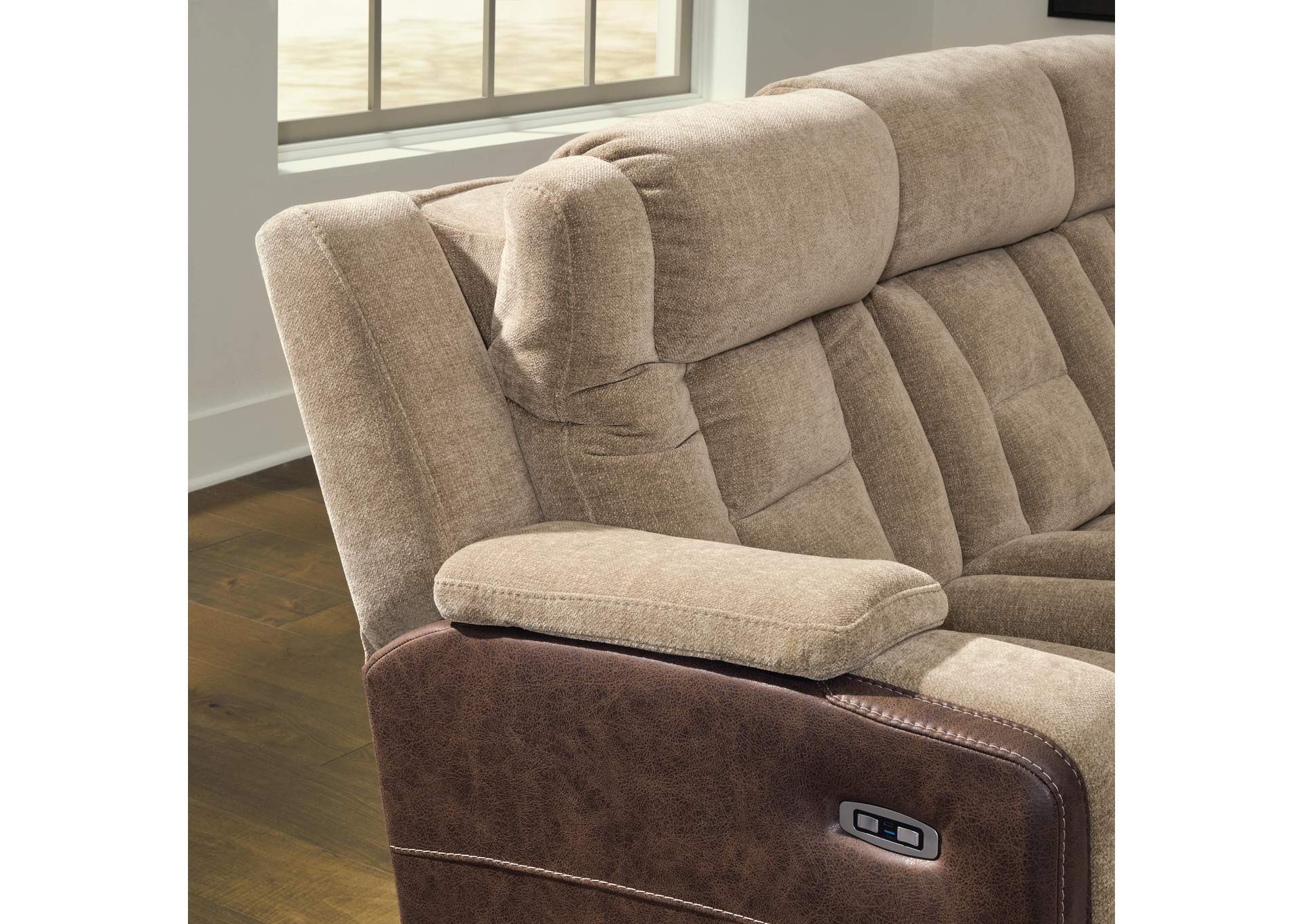 Mixed Motion Power Reclining Sofa image 7
