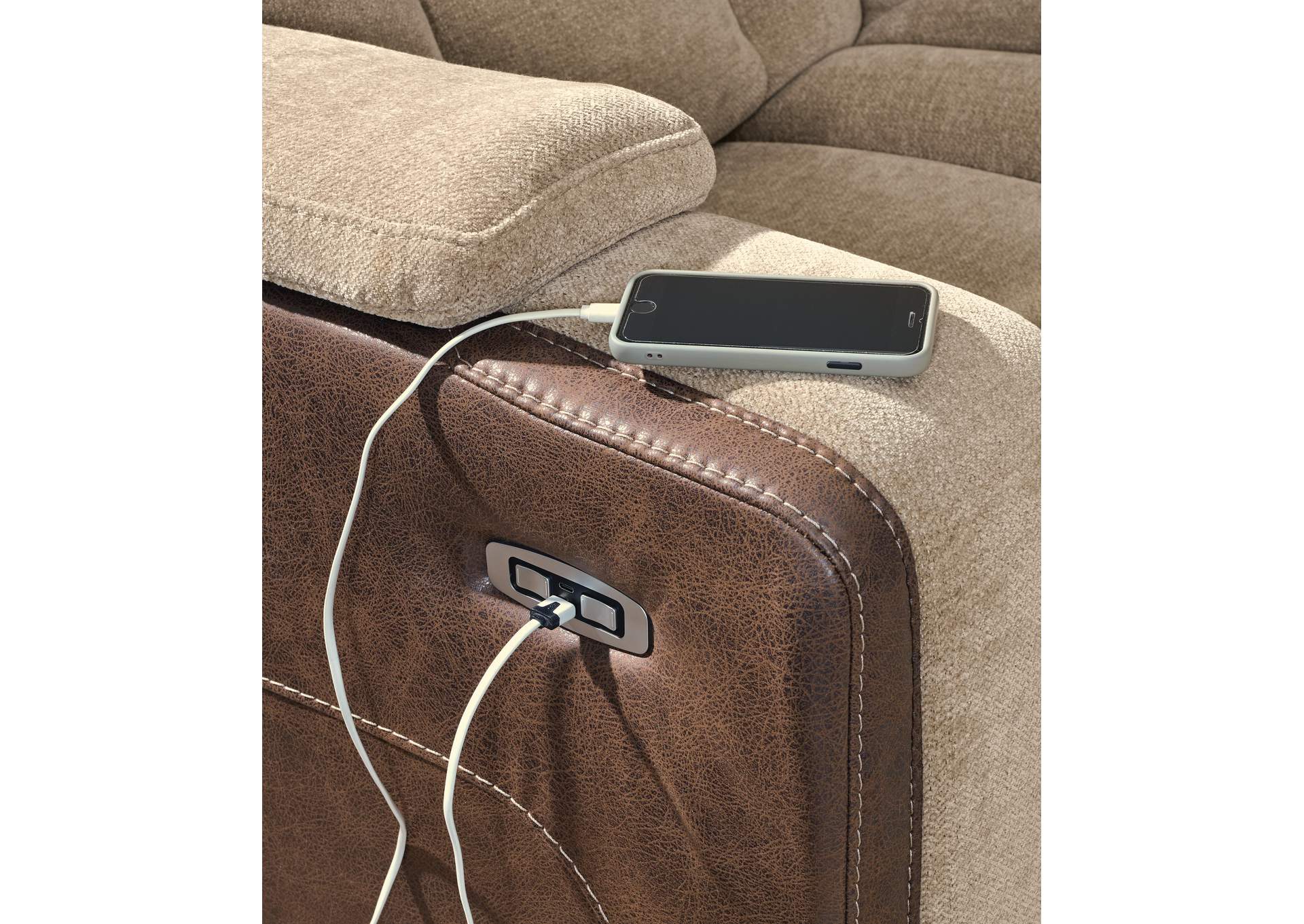 Mixed Motion Power Reclining Sofa image 6