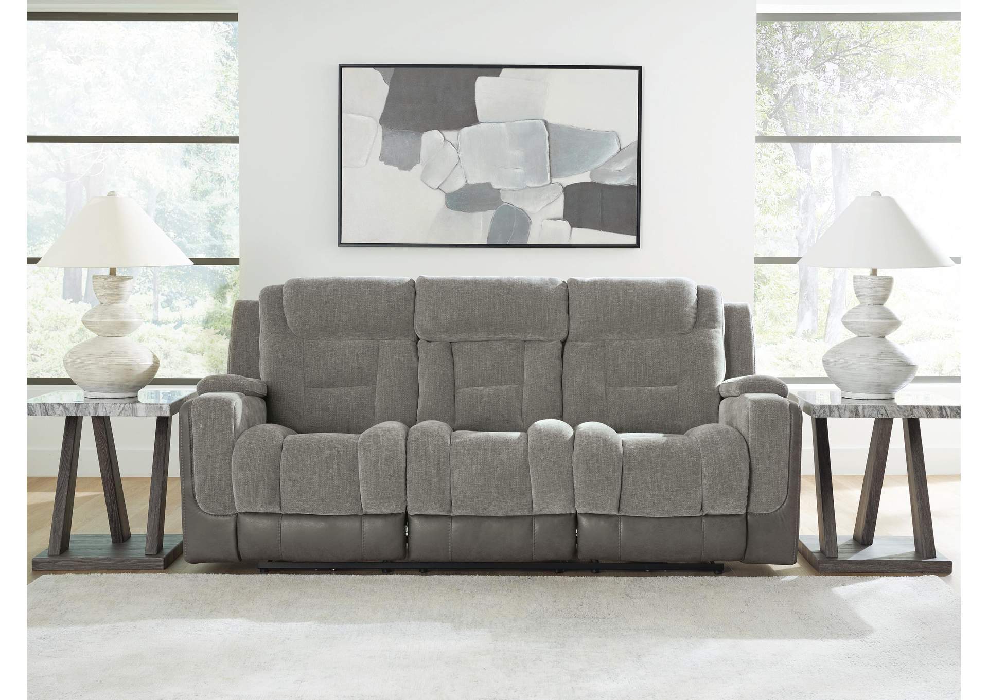 Mixed Motion Power Reclining Sofa image 3