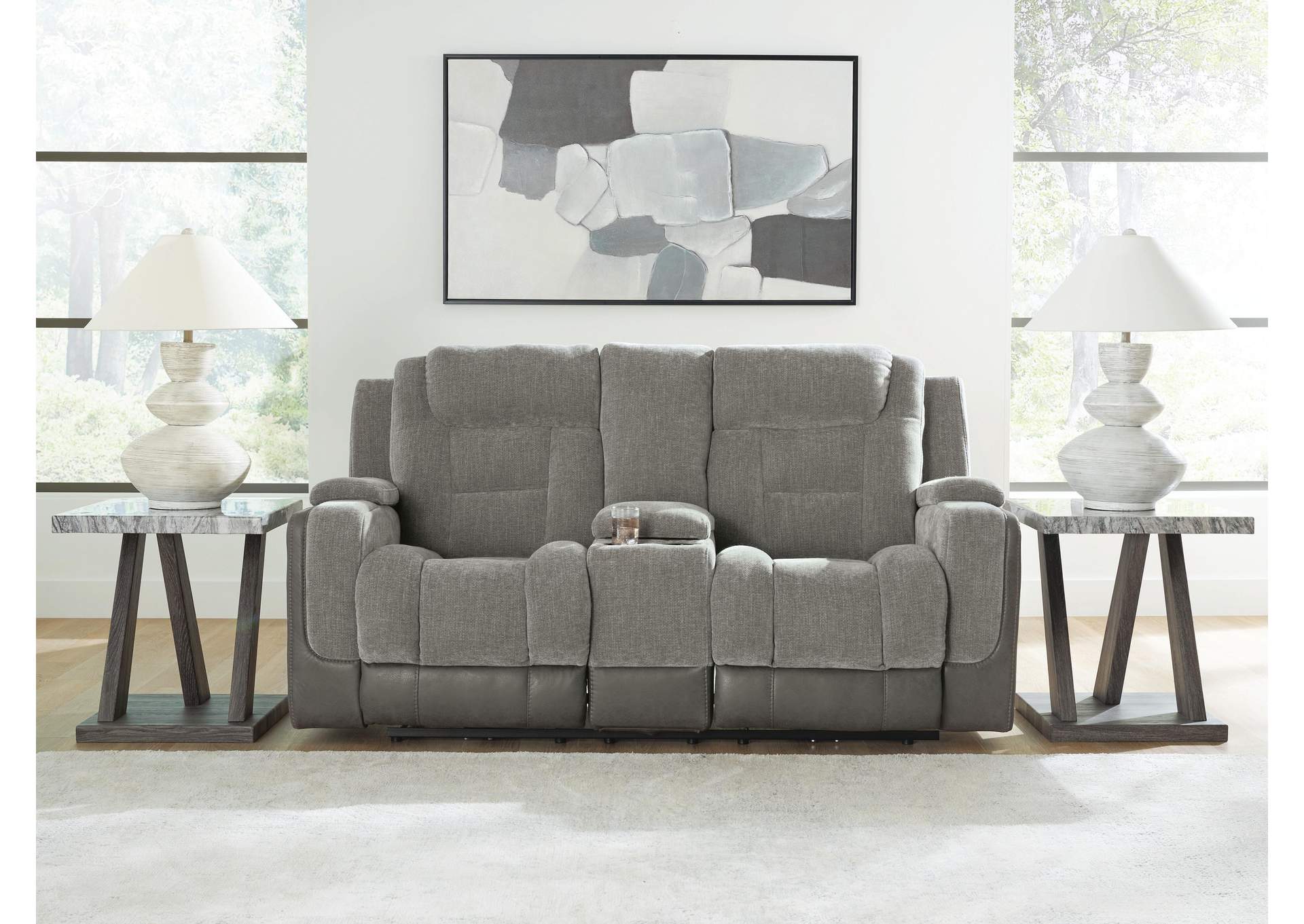 Mixed Motion Power Reclining Loveseat with Console image 3