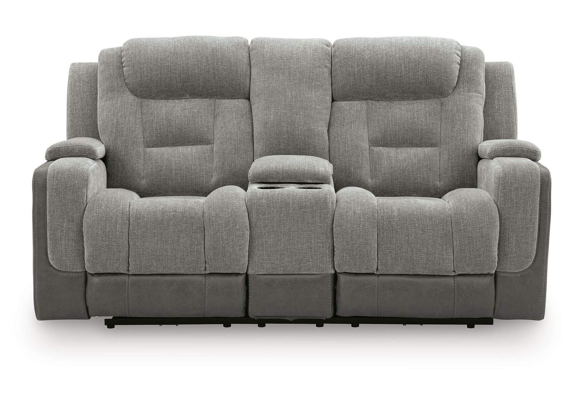 Mixed Motion Power Reclining Loveseat with Console image 1
