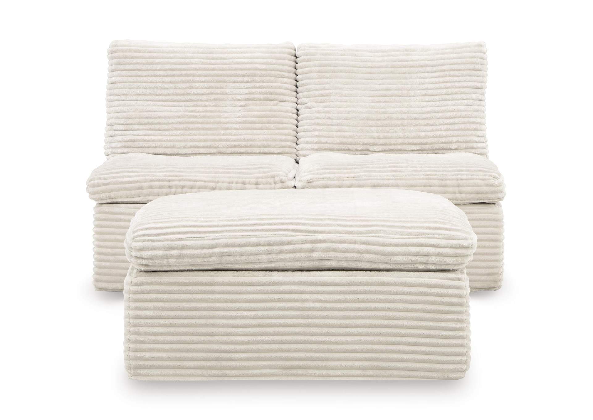 Fannin Armless Chair with Ottoman image 2
