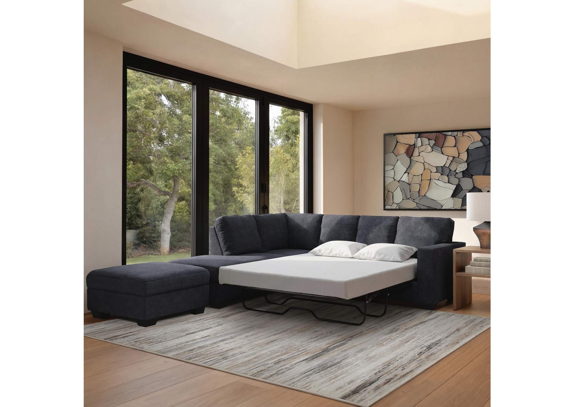 Altari 2-Piece Sleeper Sectional with Ottoman image 2