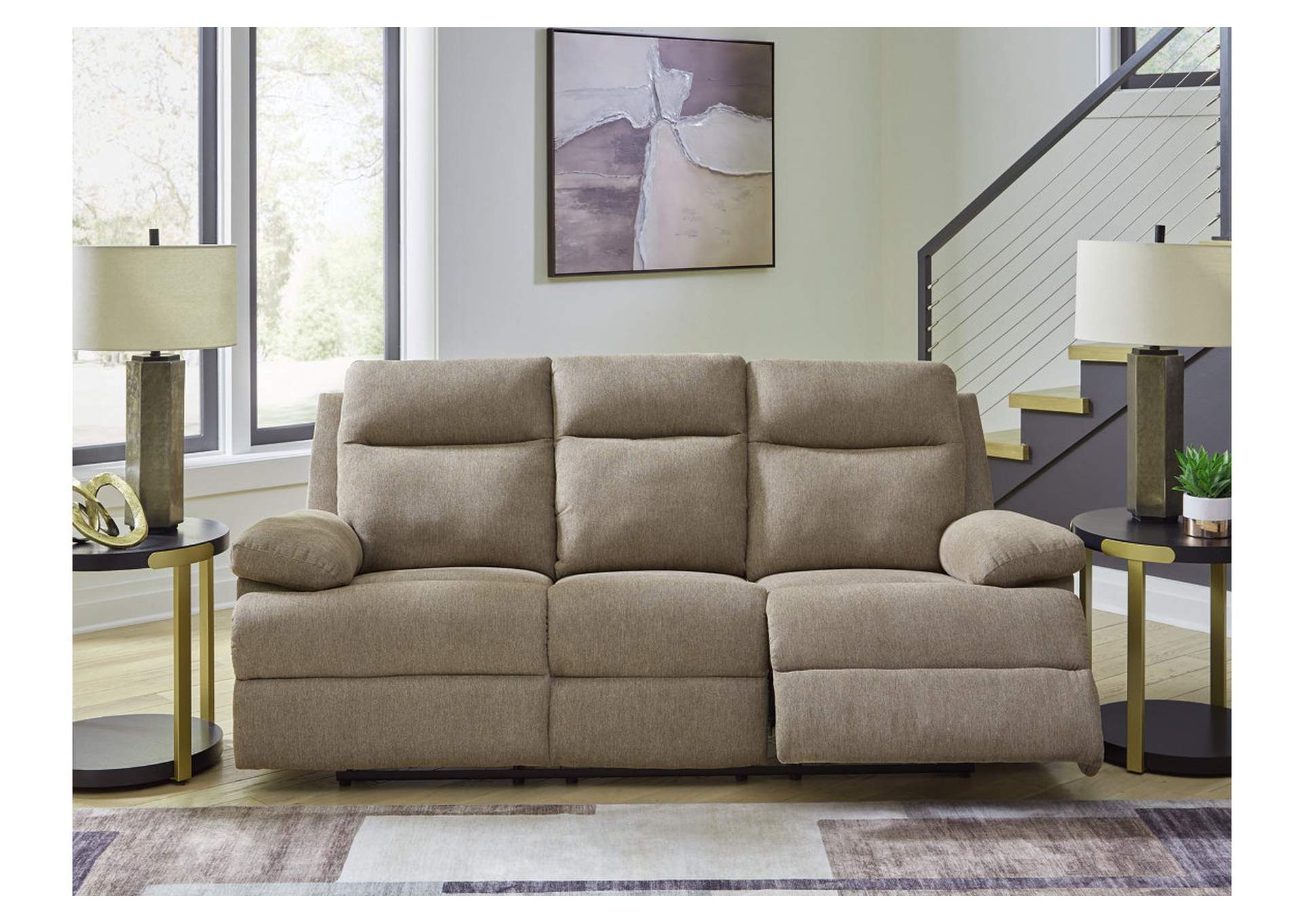 Side-Swipe Reclining Sofa with Drop Down Table image 4