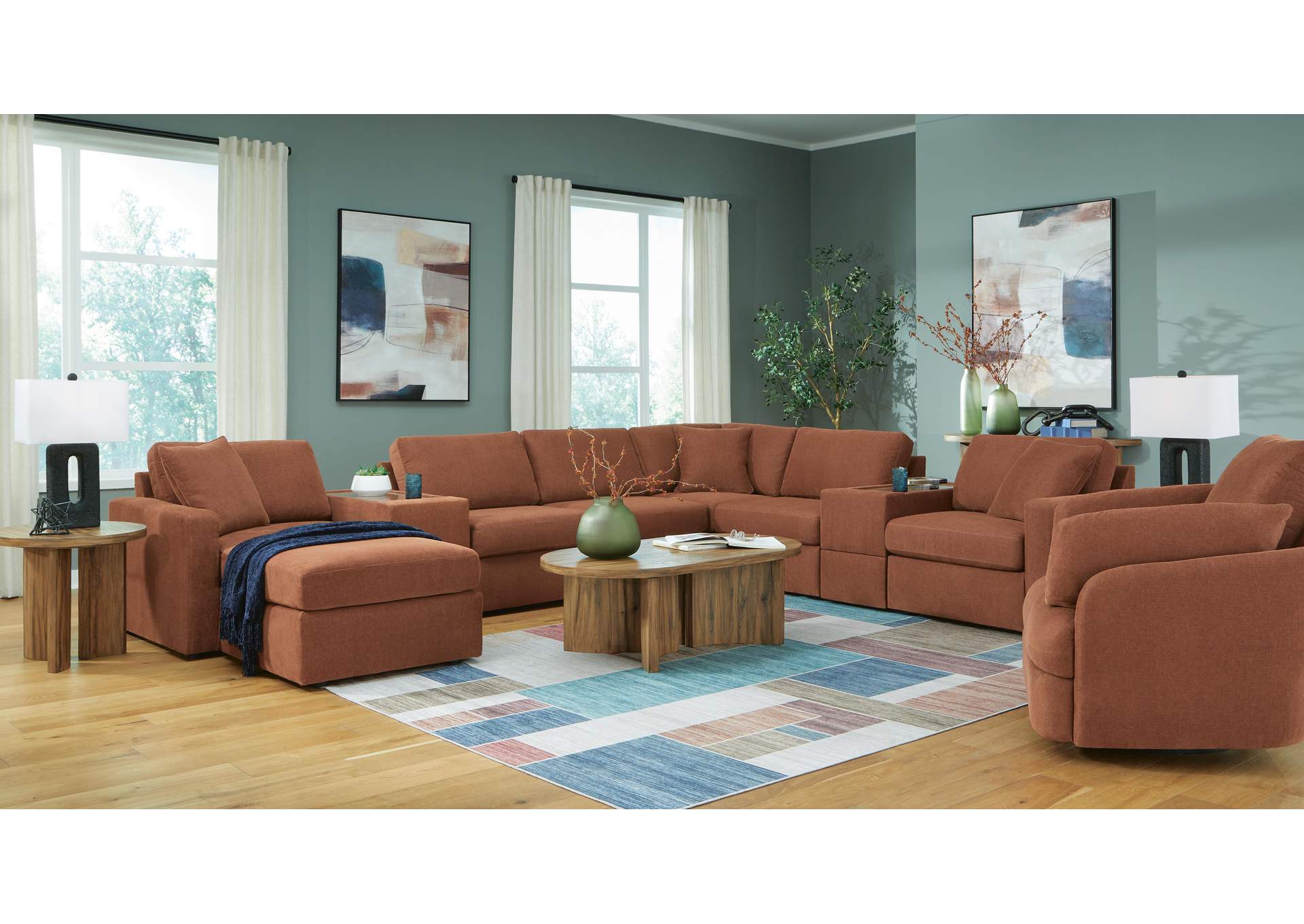Pillar Peak Sectional Sofa, Loveseat and Recliner image 9