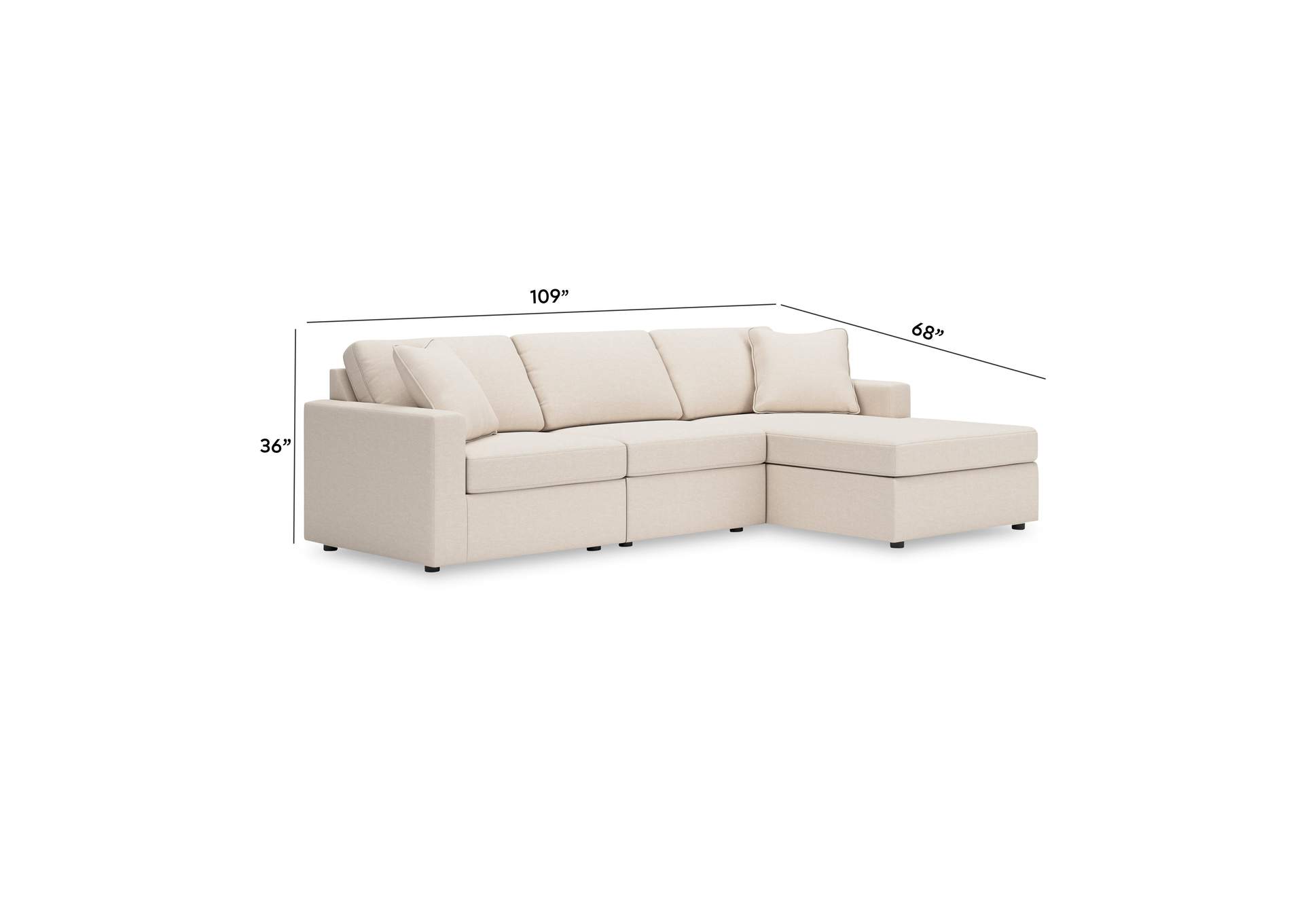Modmax 3-Piece Sectional with Chaise image 5