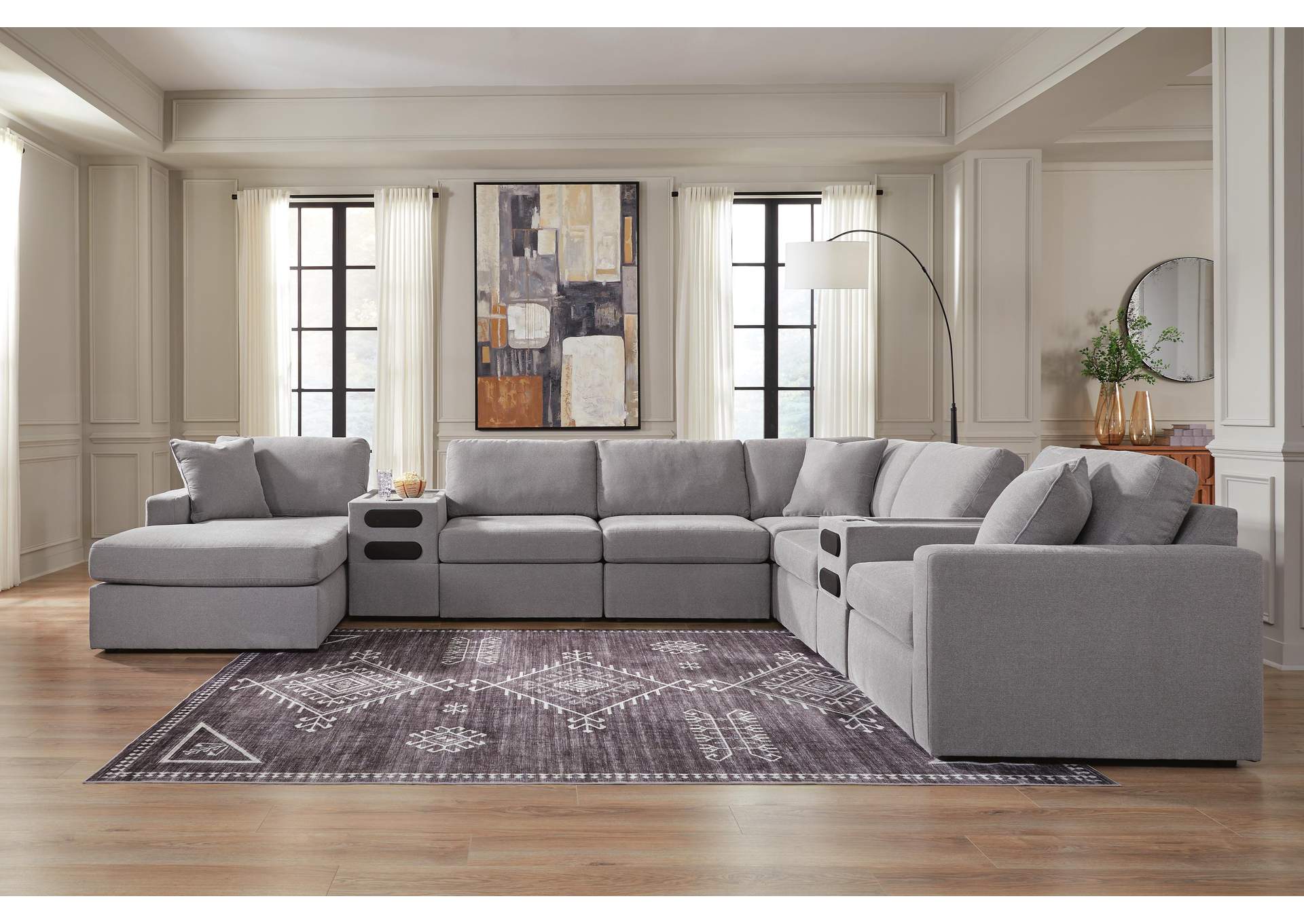 Modmax 8-Piece Sectional with Storage Chaise and Audio Consoles image 2