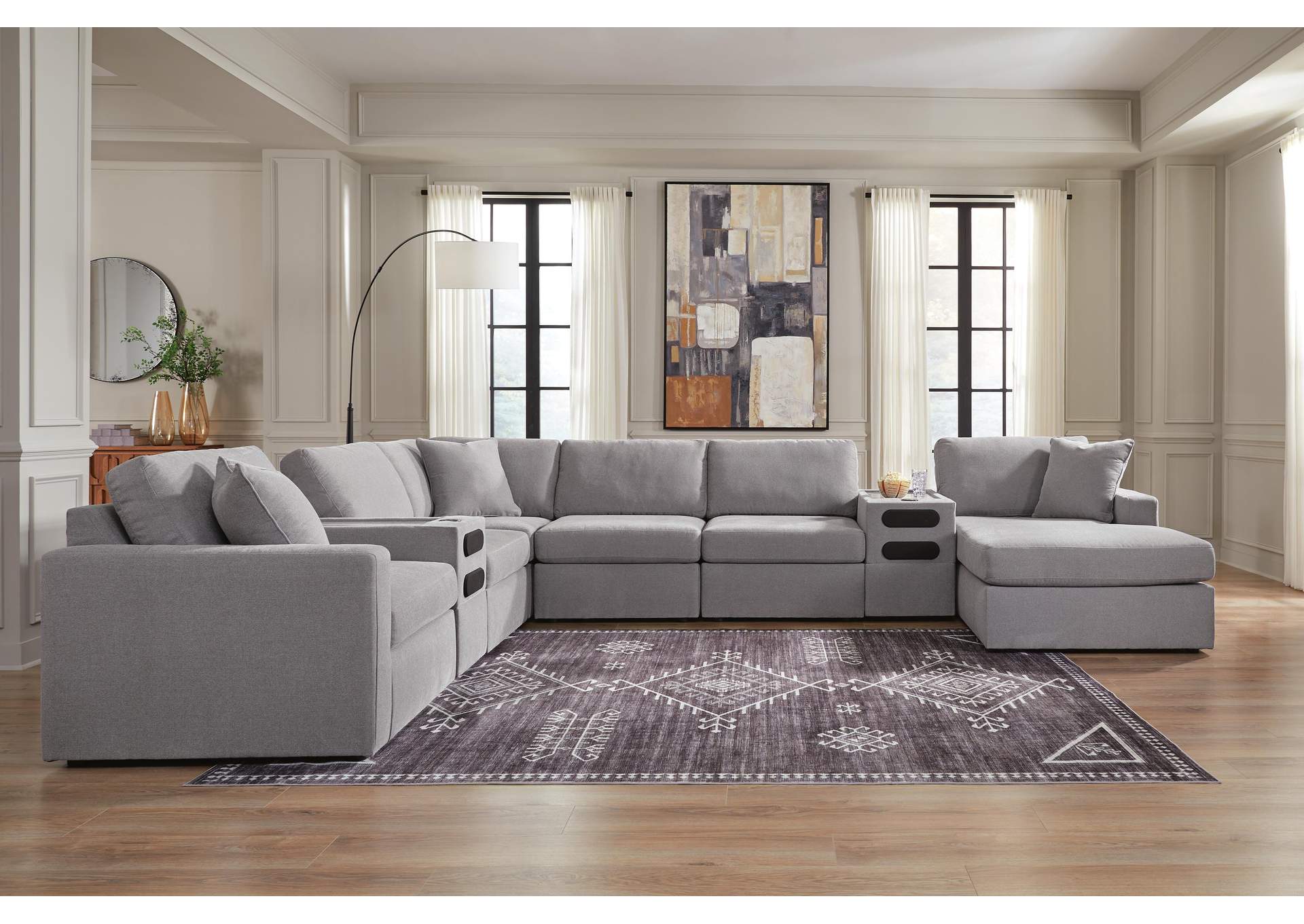 Modmax 8-Piece Sectional with Storage Chaise and Audio Consoles image 5