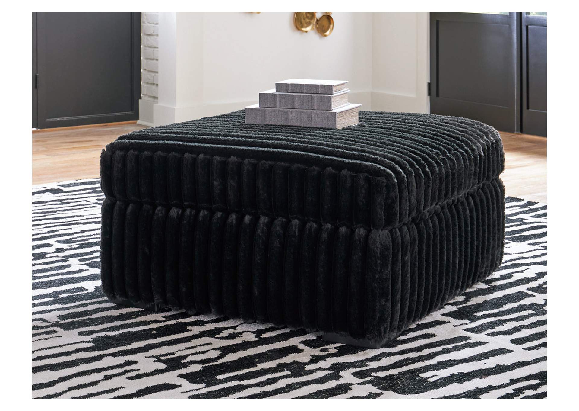 Midnight-Madness Oversized Accent Ottoman image 8