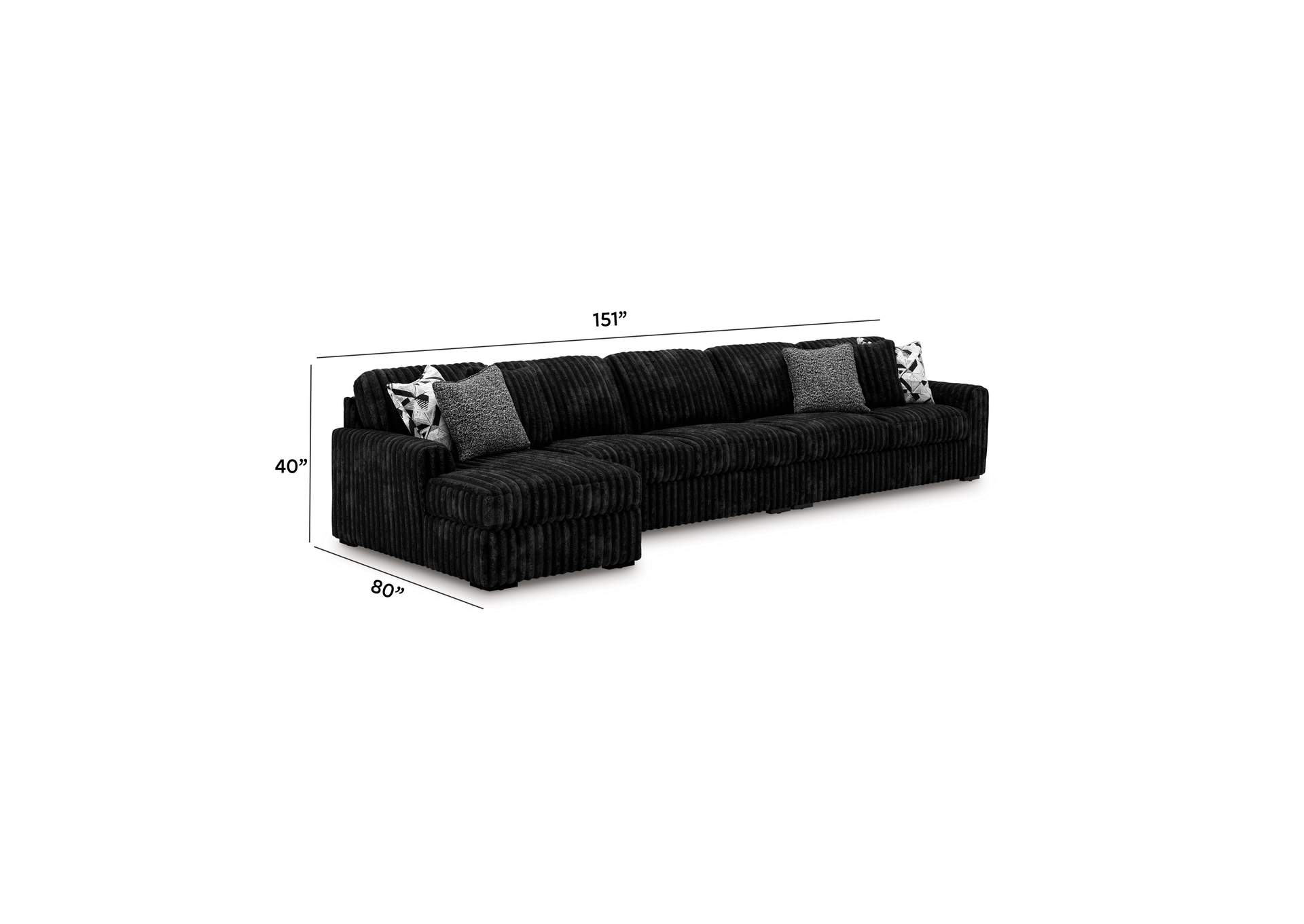 Midnight-Madness 3-Piece Sectional with Chaise image 3