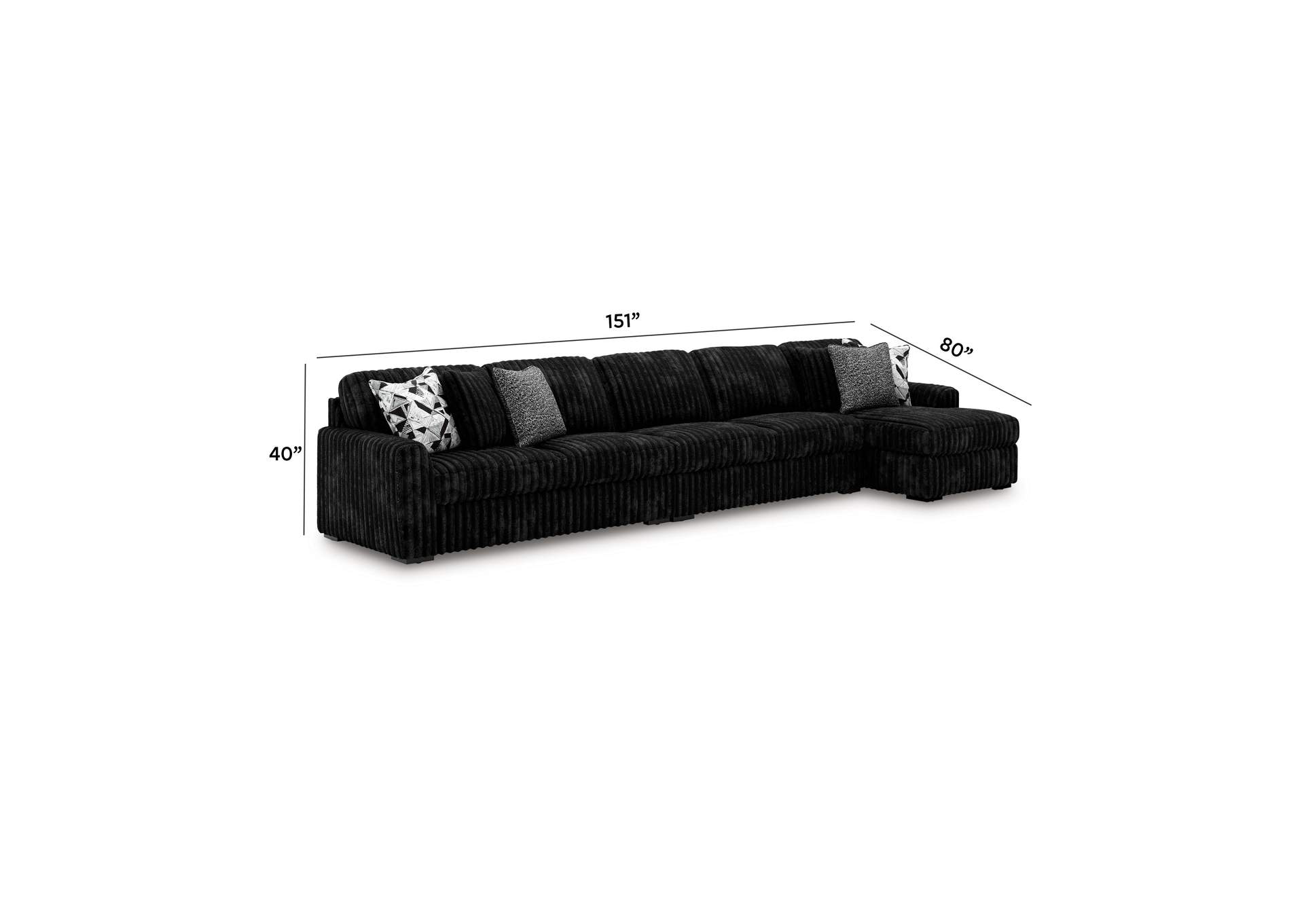 Midnight-Madness 3-Piece Sectional with Chaise image 3