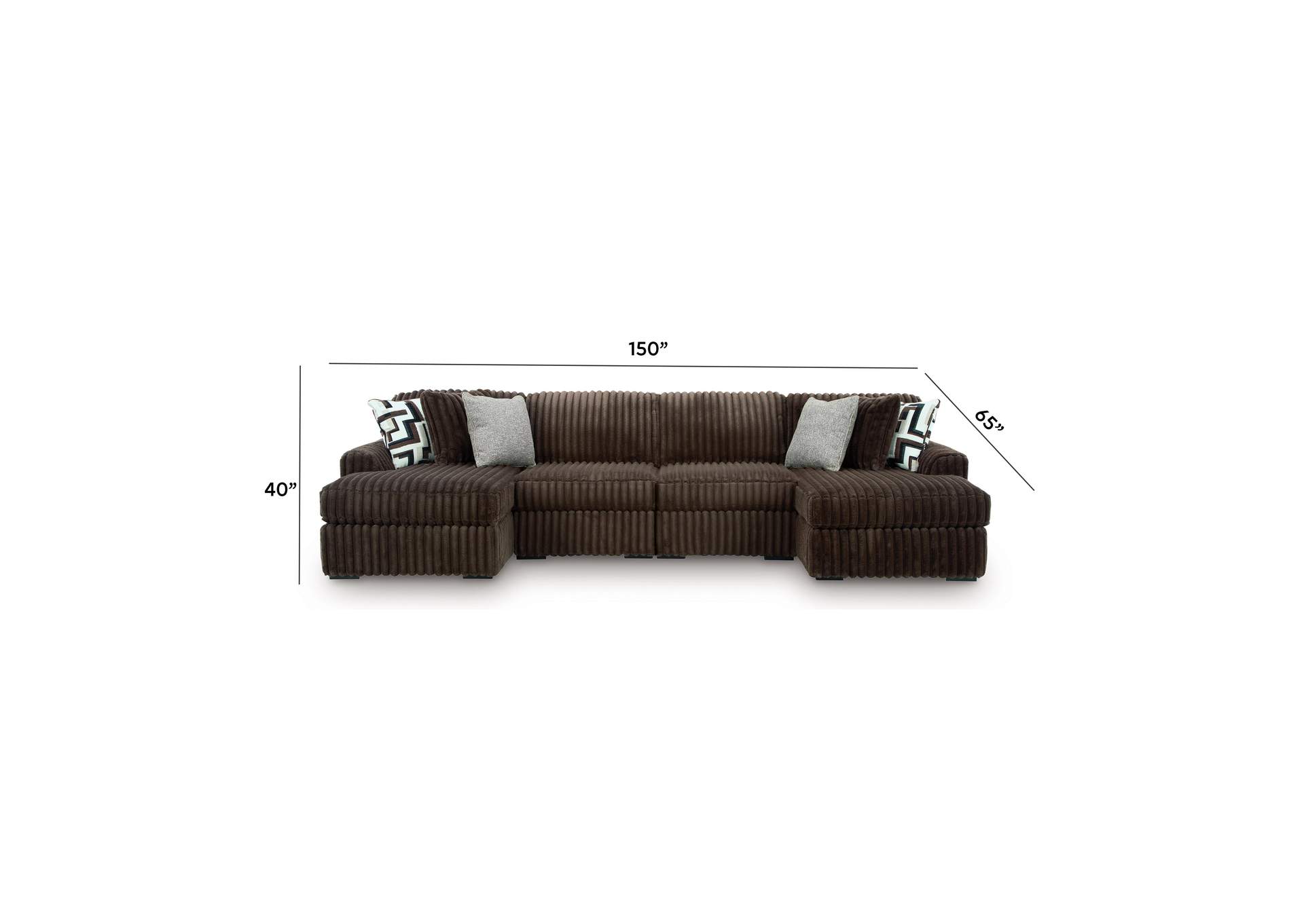 Midnight-Madness 4-Piece Double Chaise Sectional image 5