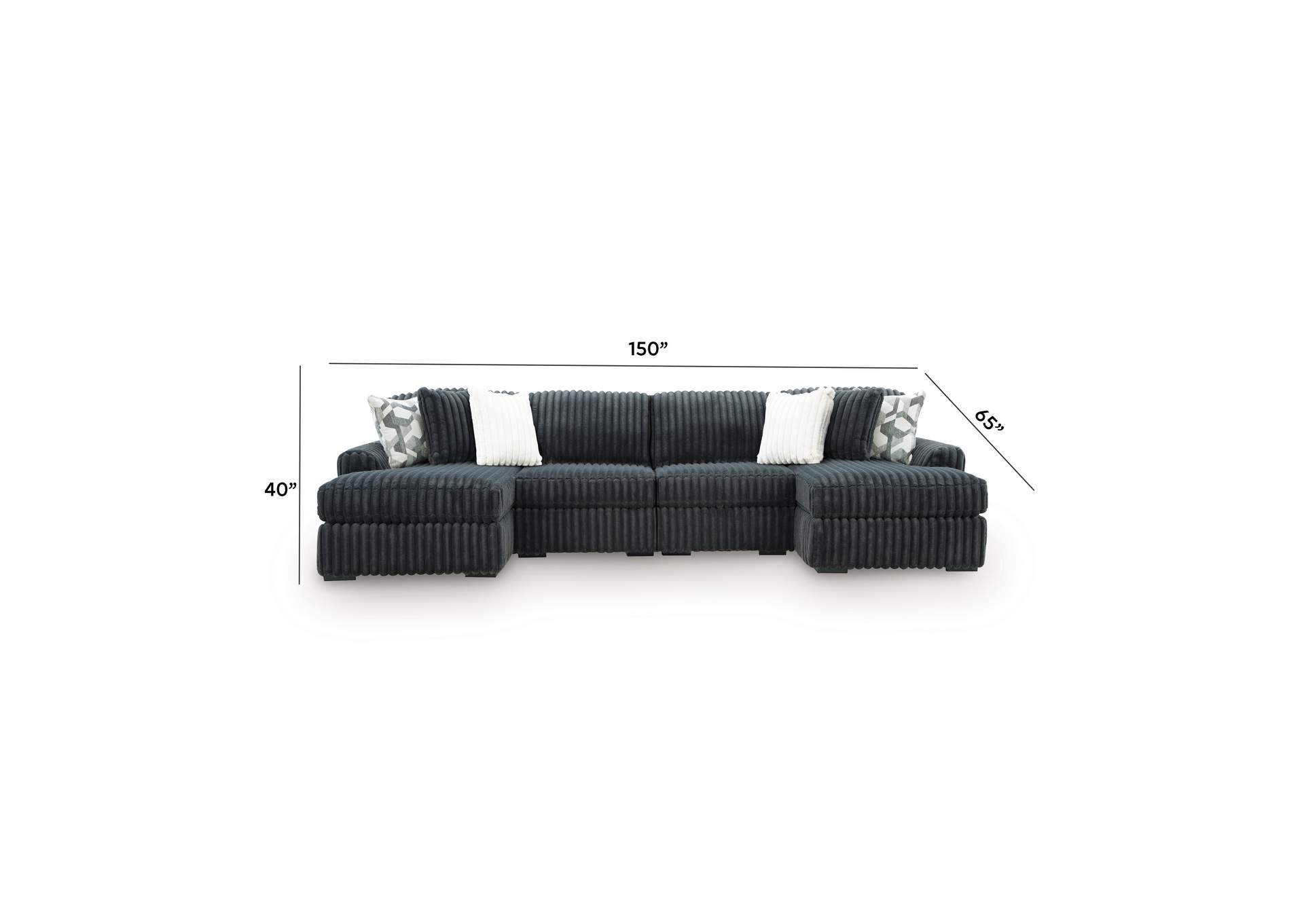 Midnight-Madness 4-Piece Double Chaise Sectional image 7