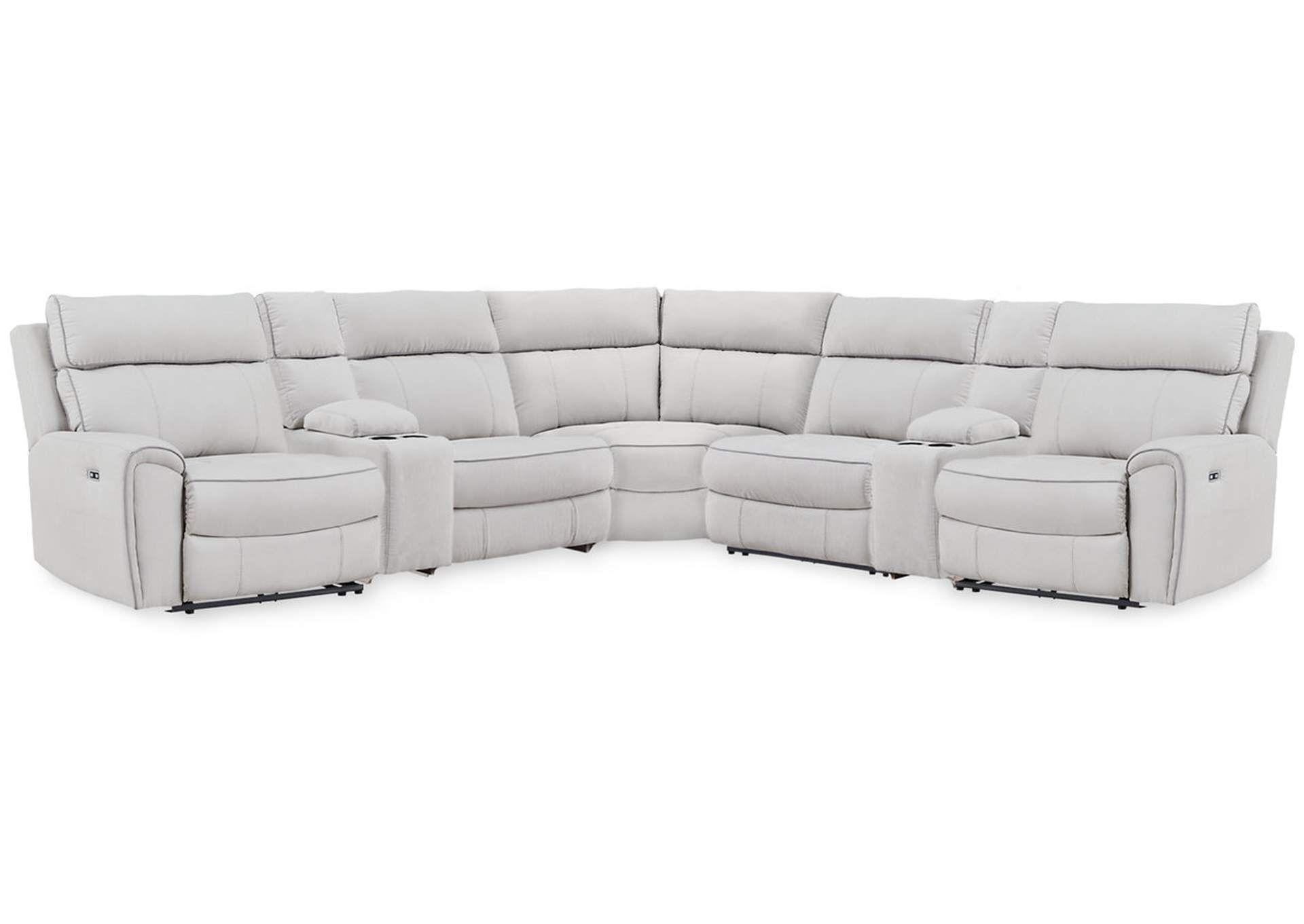 Social Pointe 7-Piece Reclining Sectional with Storage Consoles image 1