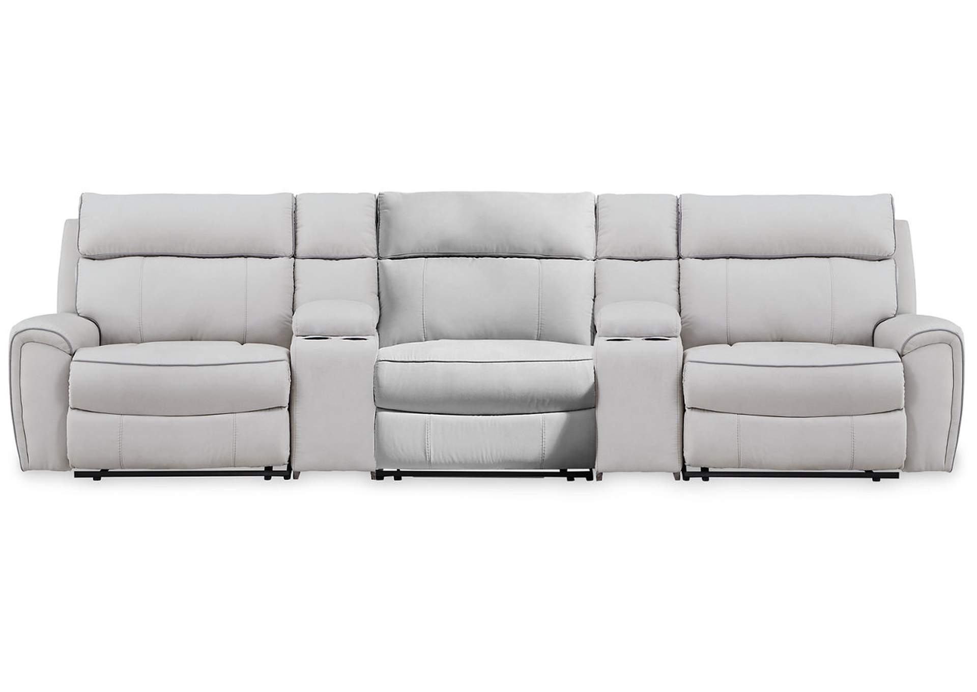 Social Pointe 5-Piece Reclining Sectional with Storage Consoles image 1