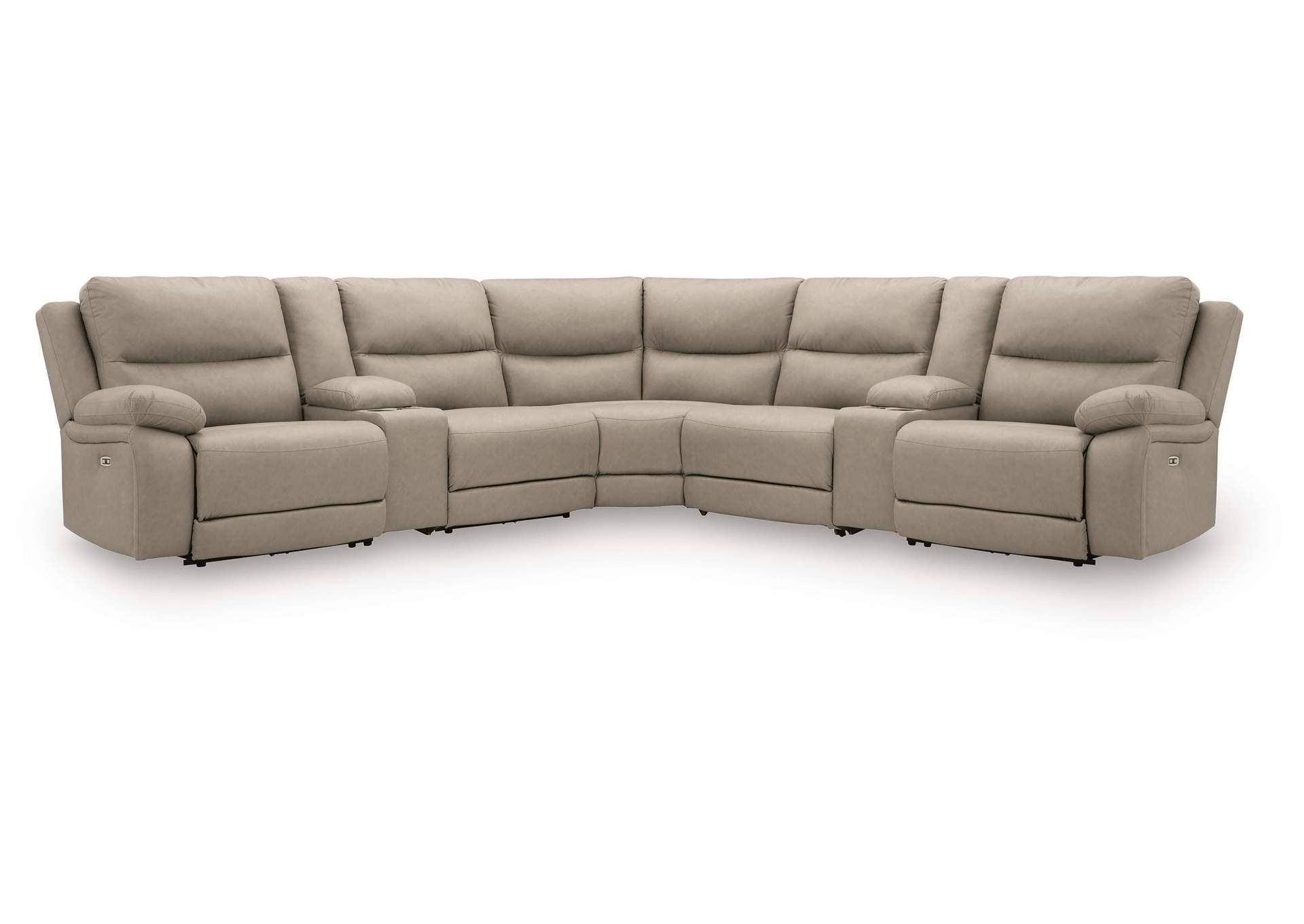 Narwhal Place 7-Piece Reclining Sectional with Storage Consoles image 1