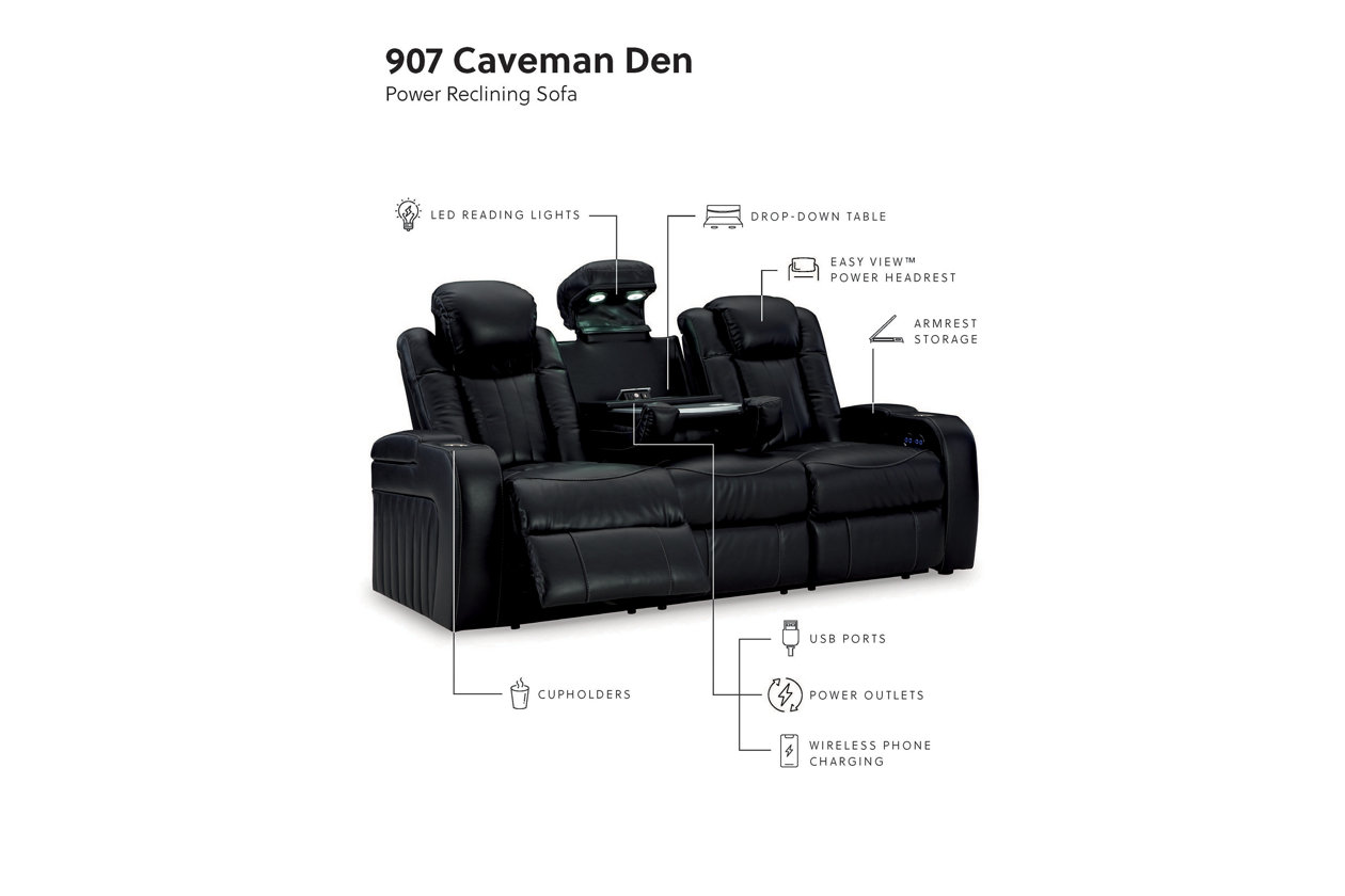 Caveman Den Power Reclining Loveseat with Console