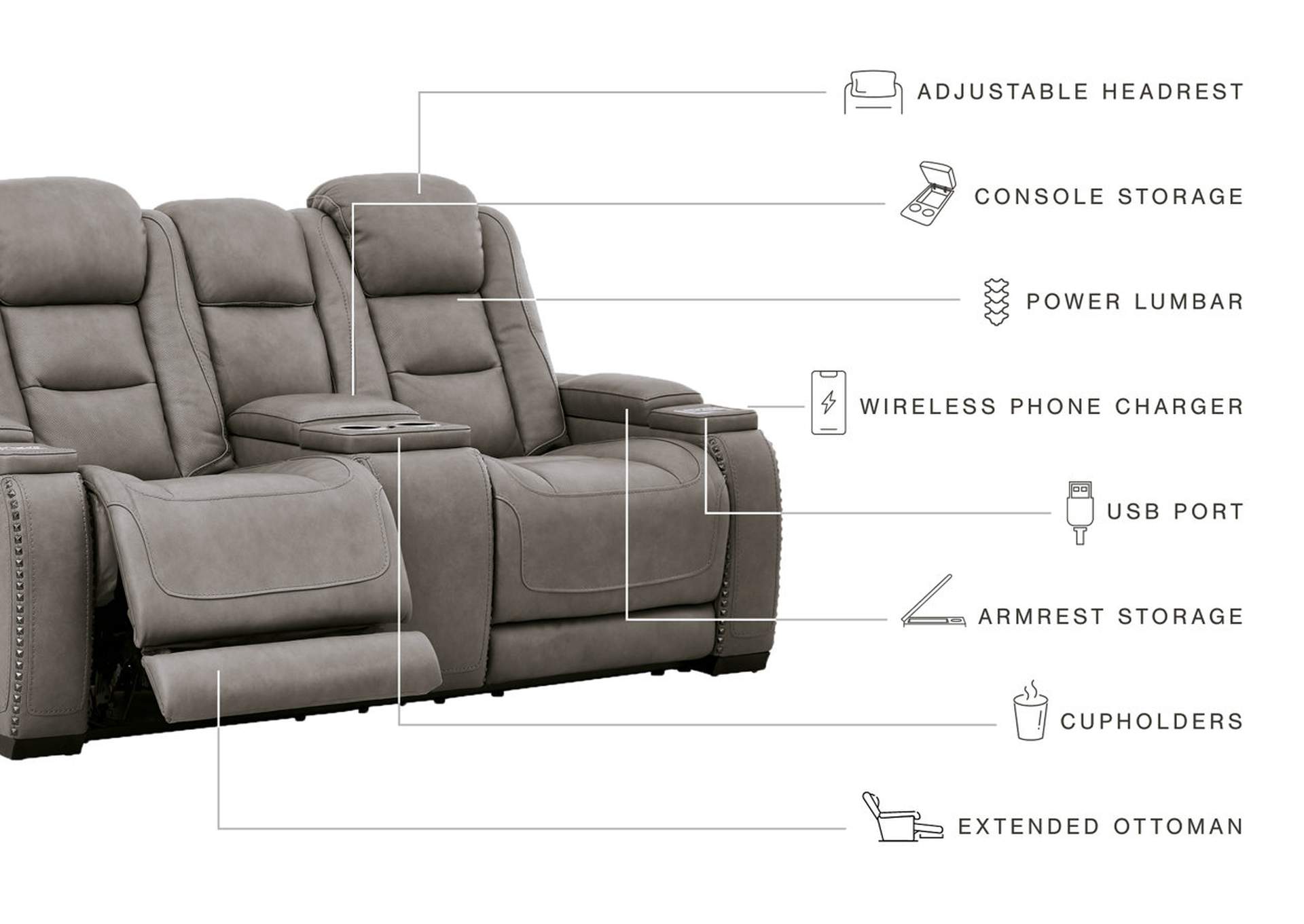 The Man-Den Power Reclining Loveseat with Console