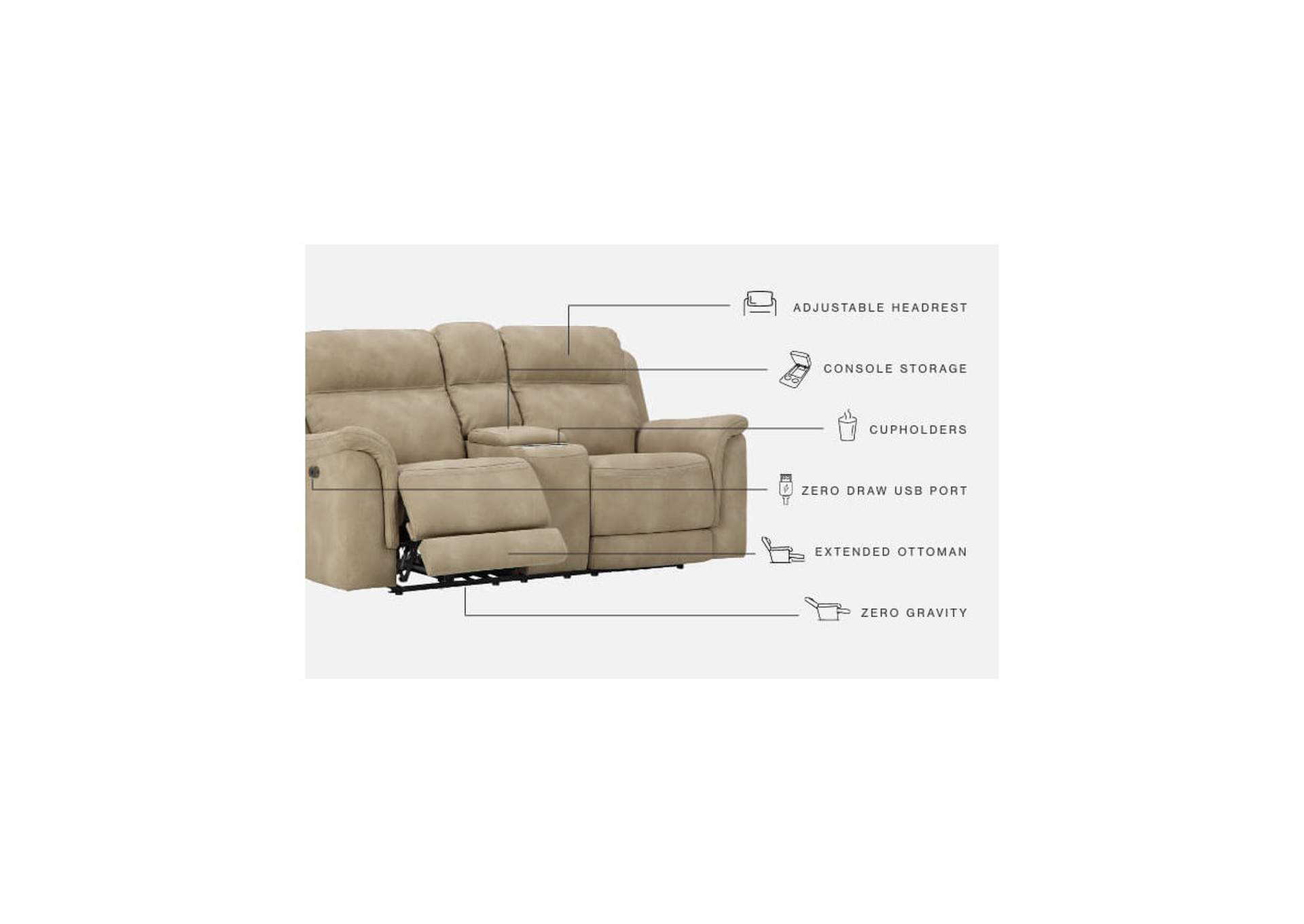 Next-Gen DuraPella Power Reclining Loveseat with Console image 13