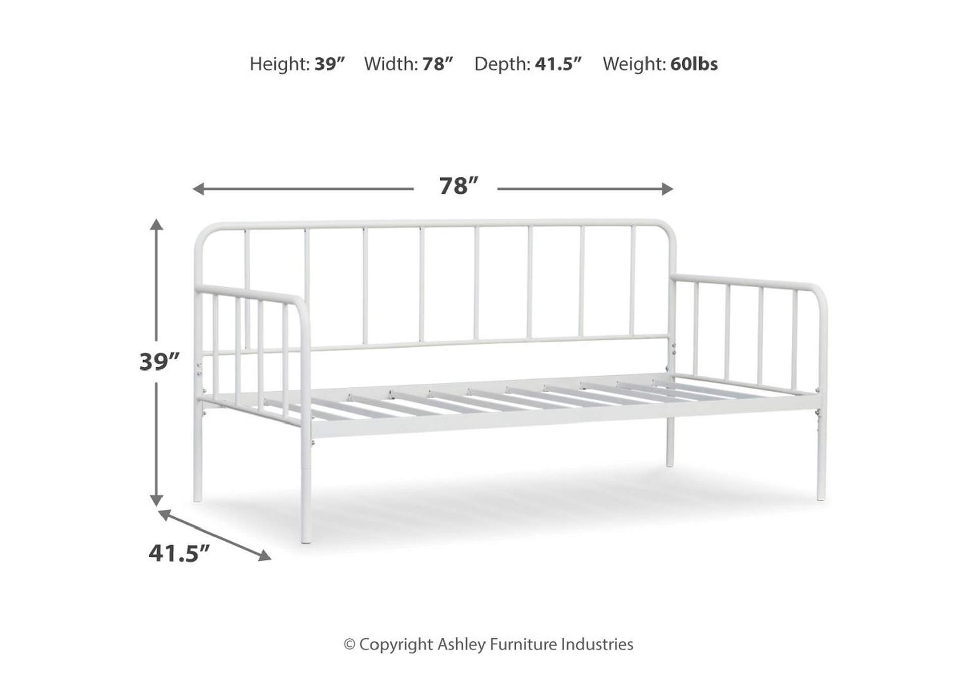 Trentlore Twin Metal Day Bed with Platform