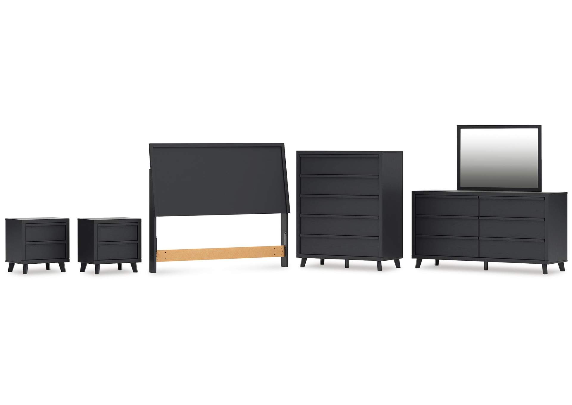 Danziar Queen Panel Headboard, Dresser, Mirror, Chest and 2 Nightstands image 1