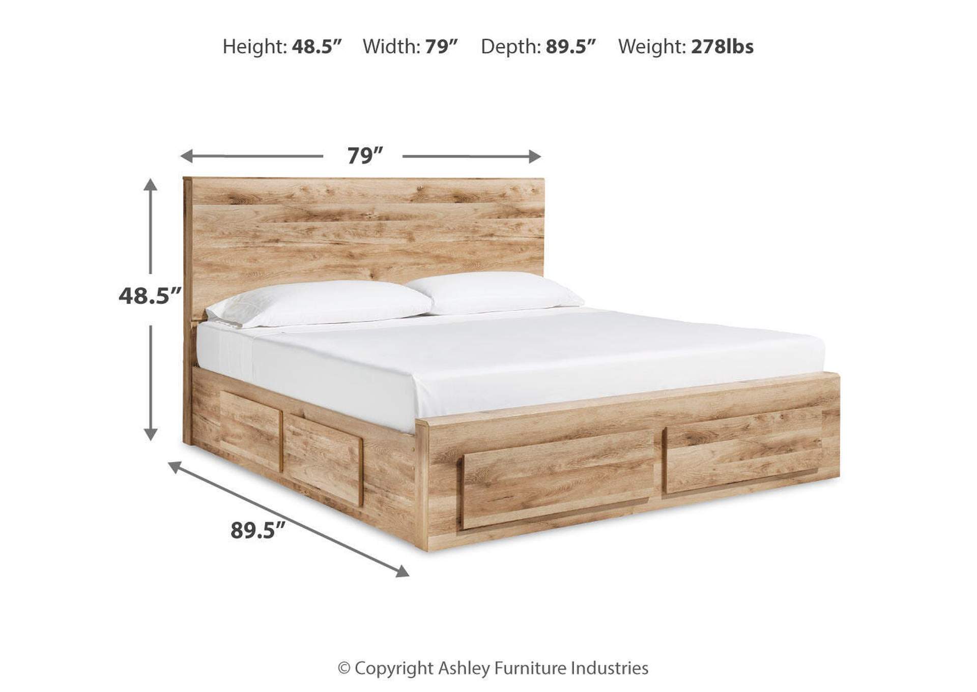 Hyanna King Panel Storage Bed with 2 Under Bed Storage Drawers, Dresser and Mirror image 14