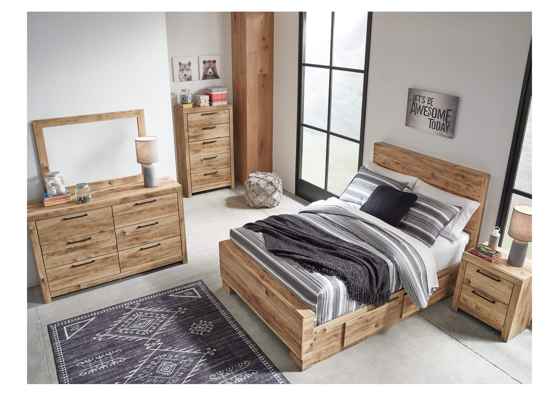Hyanna Full Panel Bed with 1 Side Storage image 5