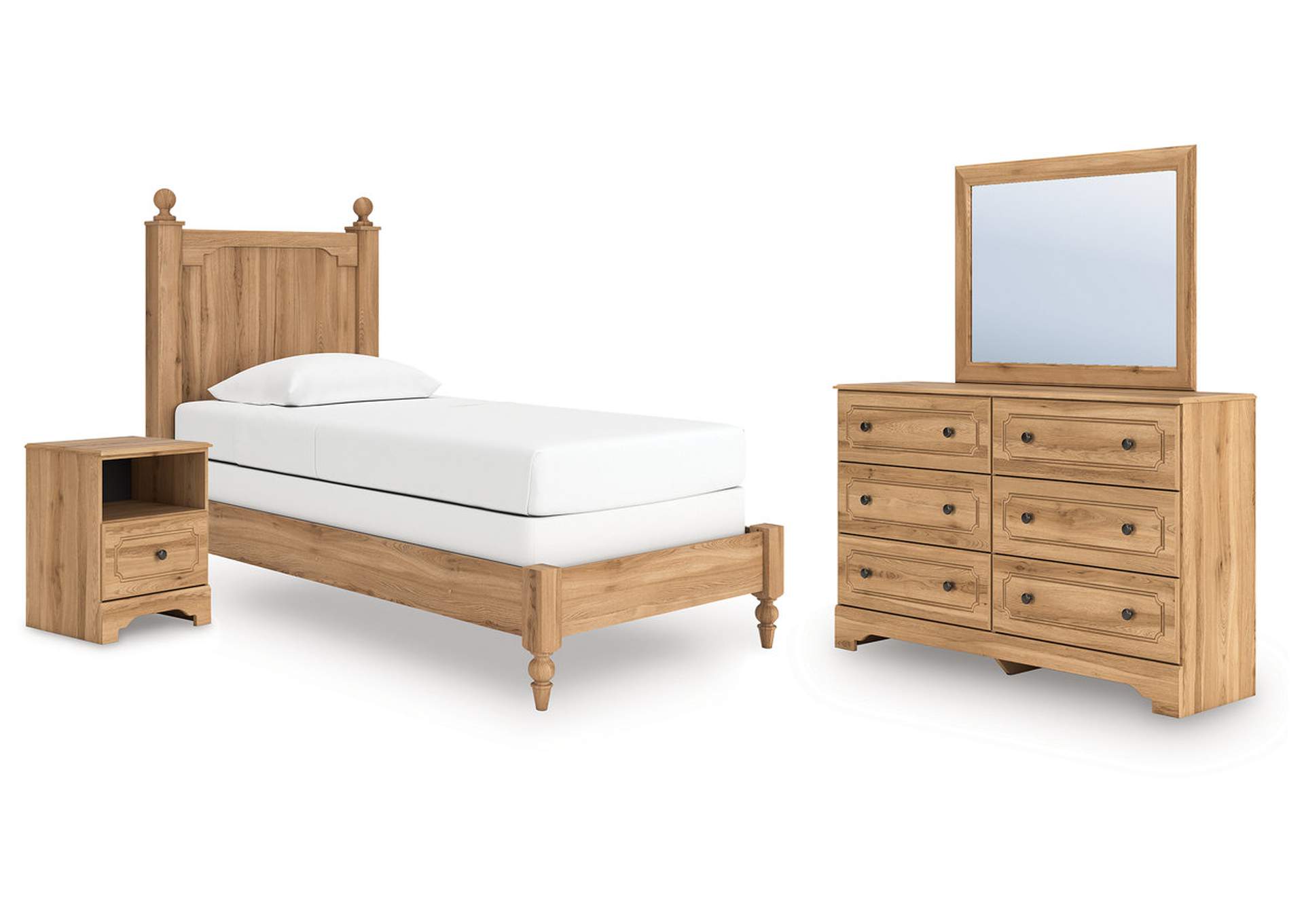 Galletyn Twin Panel Bed with Mirrored Dresser and Nightstand image 1
