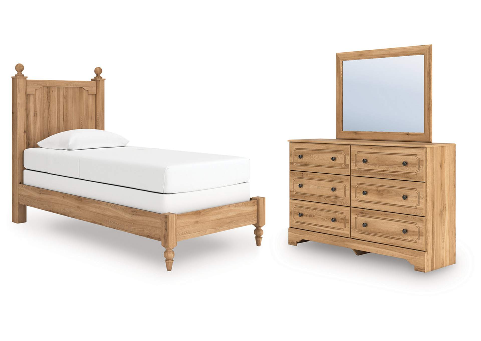 Galletyn Twin Panel Bed with Mirrored Dresser image 1