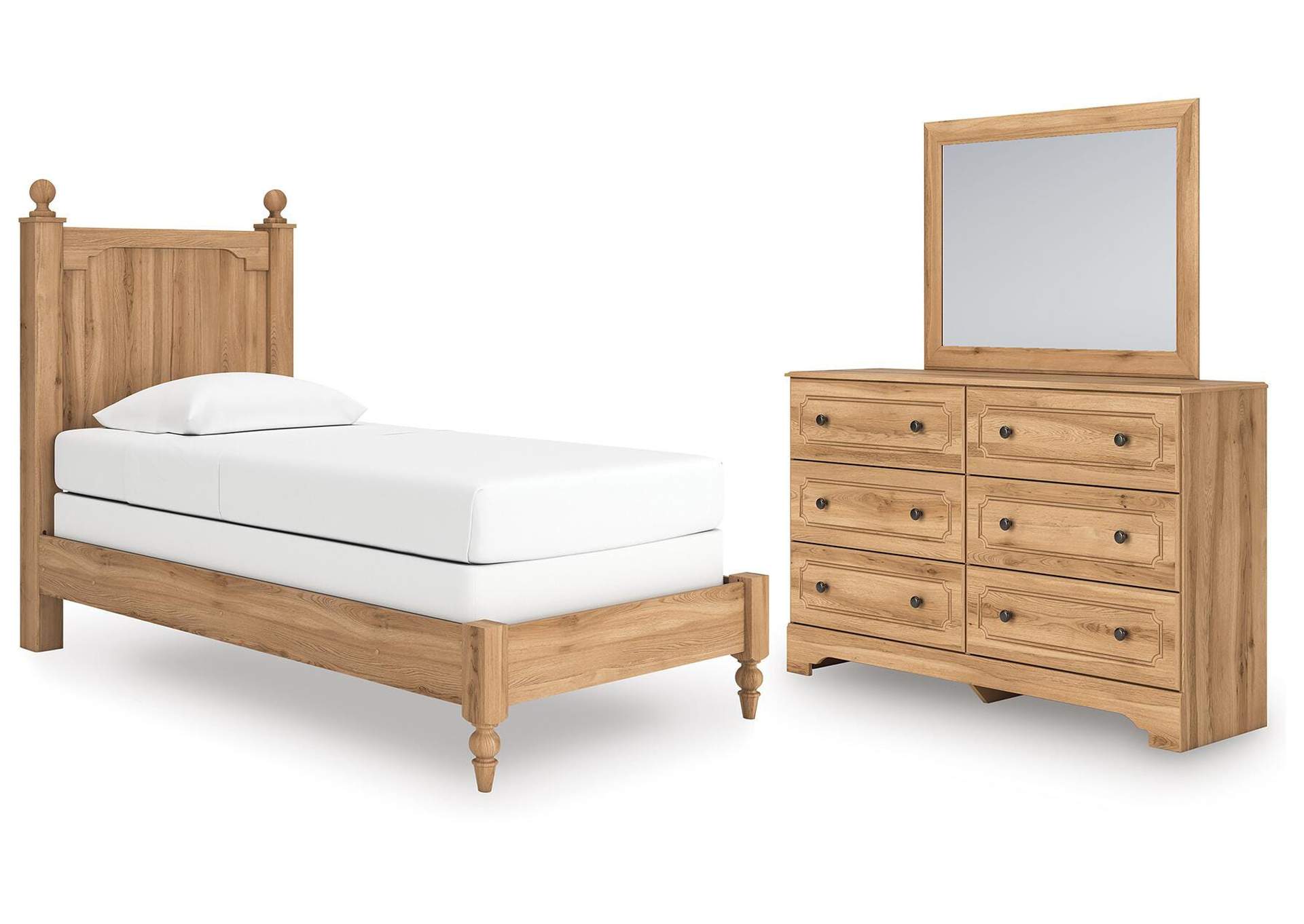 Aleaport Twin Panel Bed, Dresser and Mirror image 1