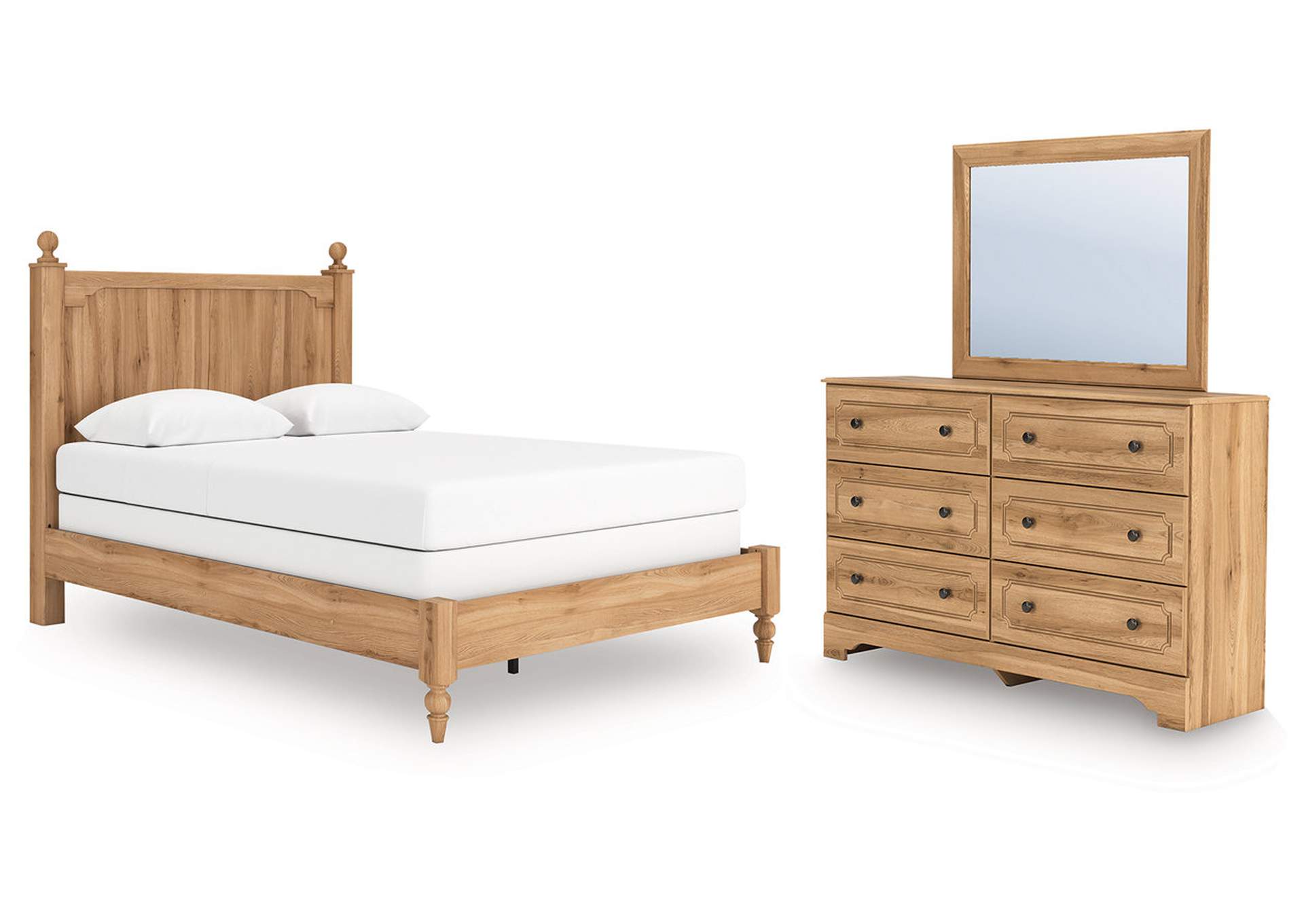 Galletyn Queen Panel Bed with Mirrored Dresser image 1