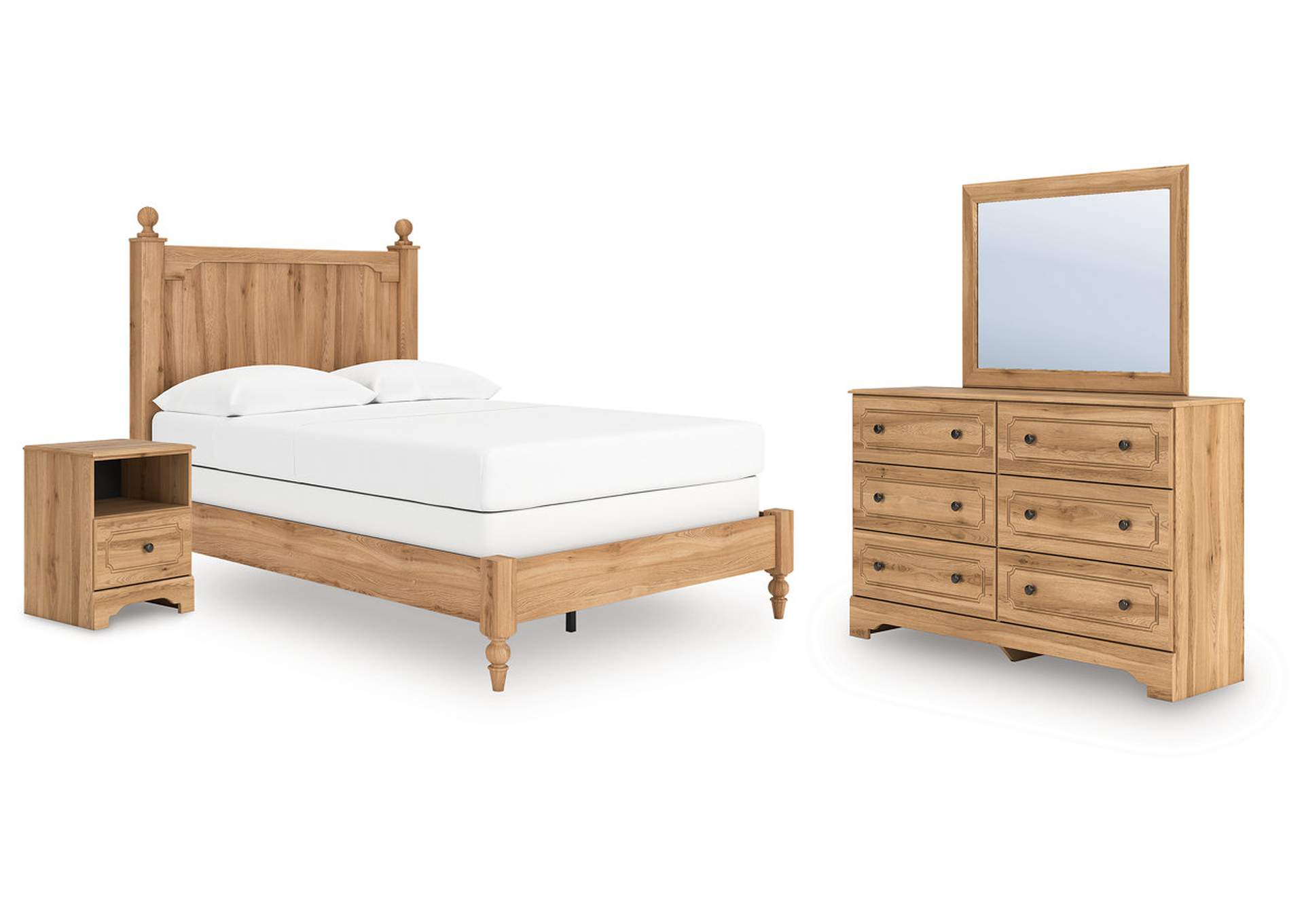 Galletyn Full Panel Bed with Mirrored Dresser and Nightstand image 1