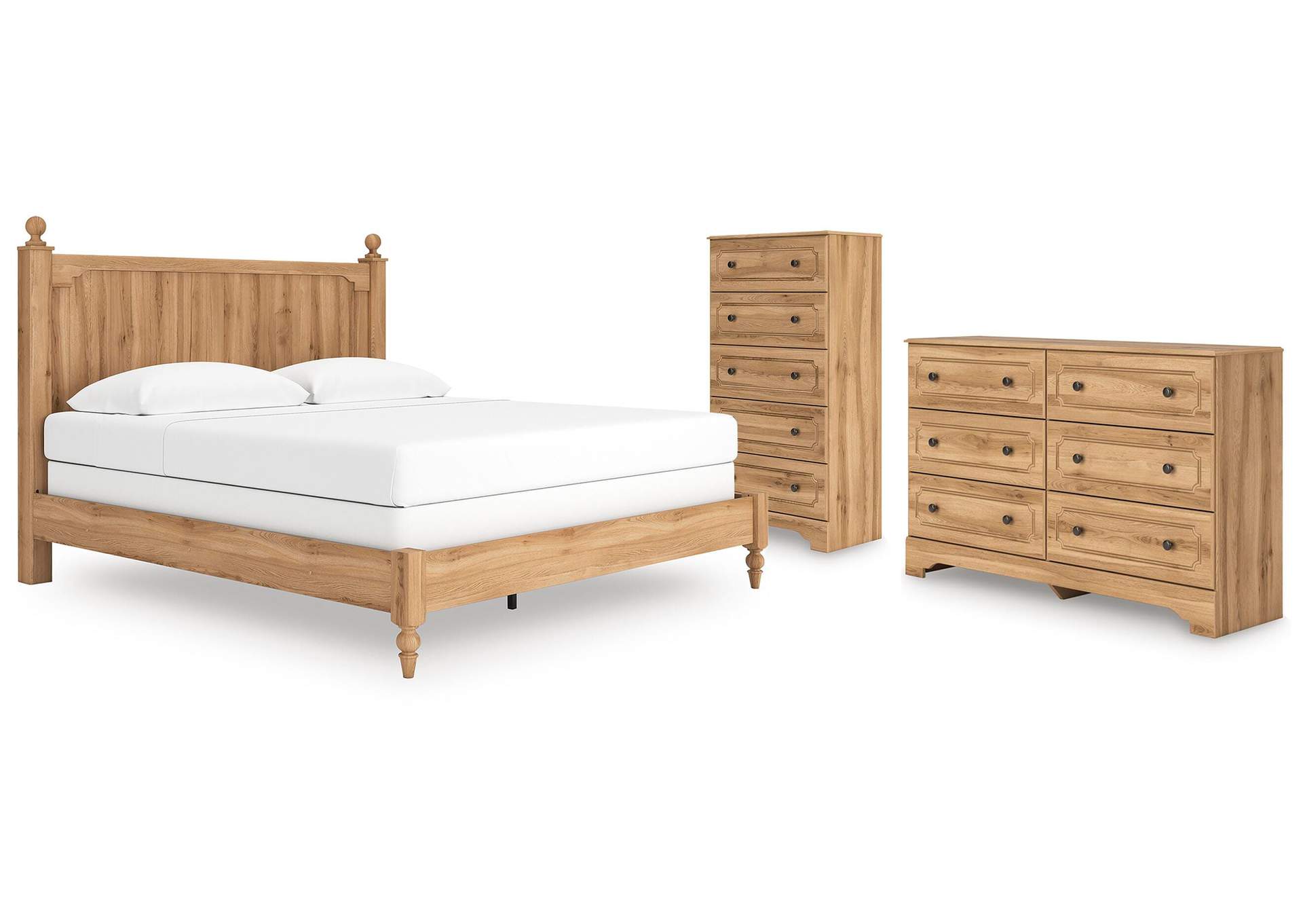 Galletyn King Panel Bed with Dresser and Chest image 1