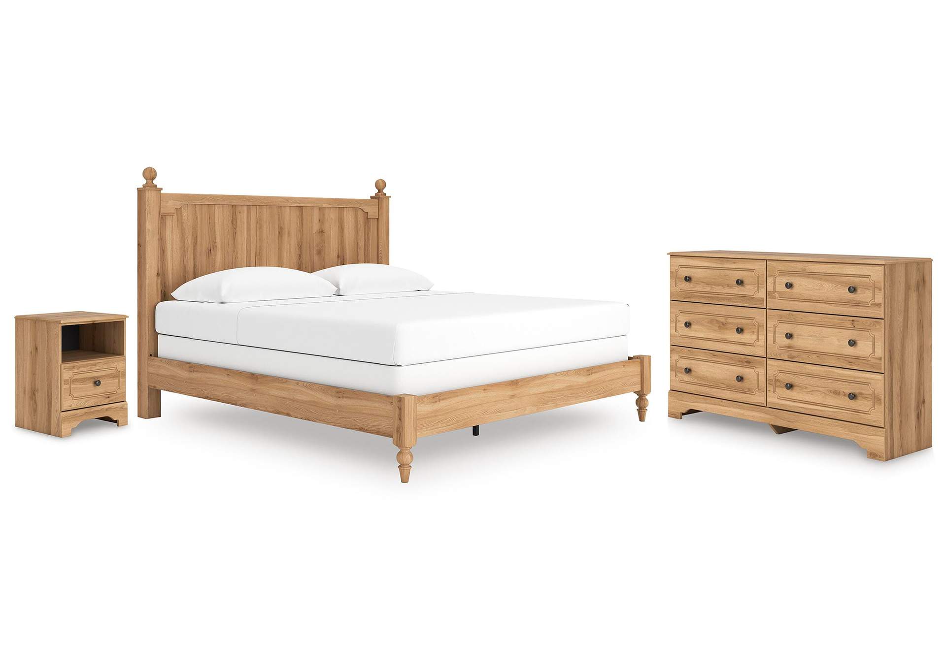 Galletyn King Panel Bed with Dresser and Nightstand image 1
