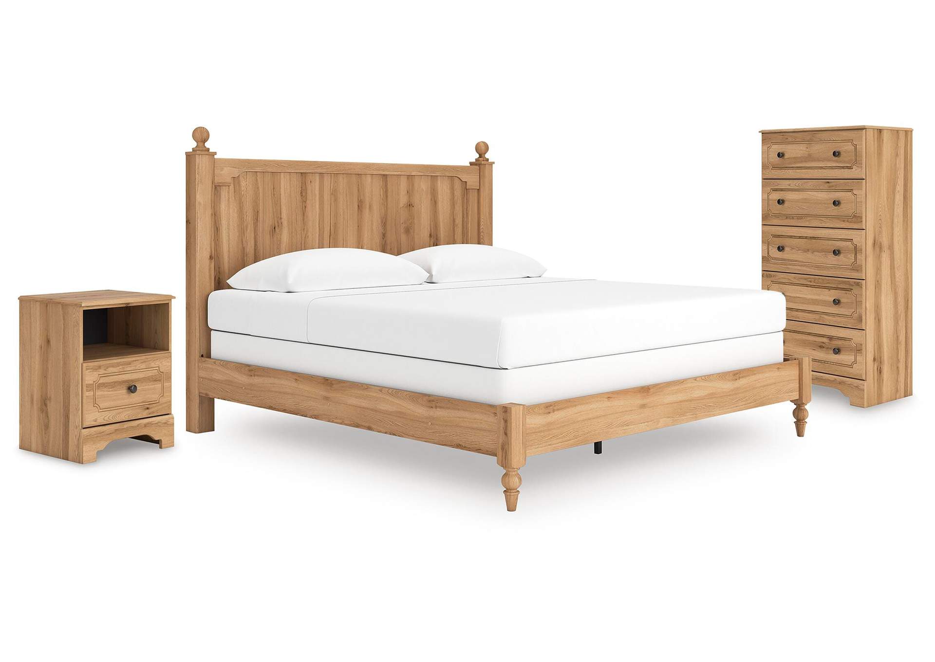 Galletyn King Panel Bed with Chest and Nightstand image 1